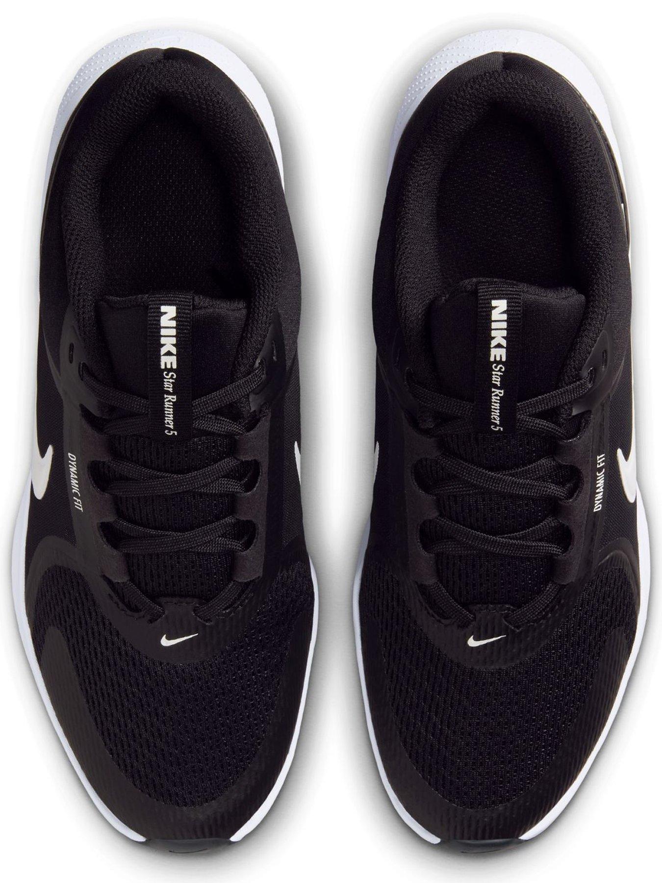 Image 4 of 8 of Nike Big Kids Star Runner 5 Running Trainers - Black/White