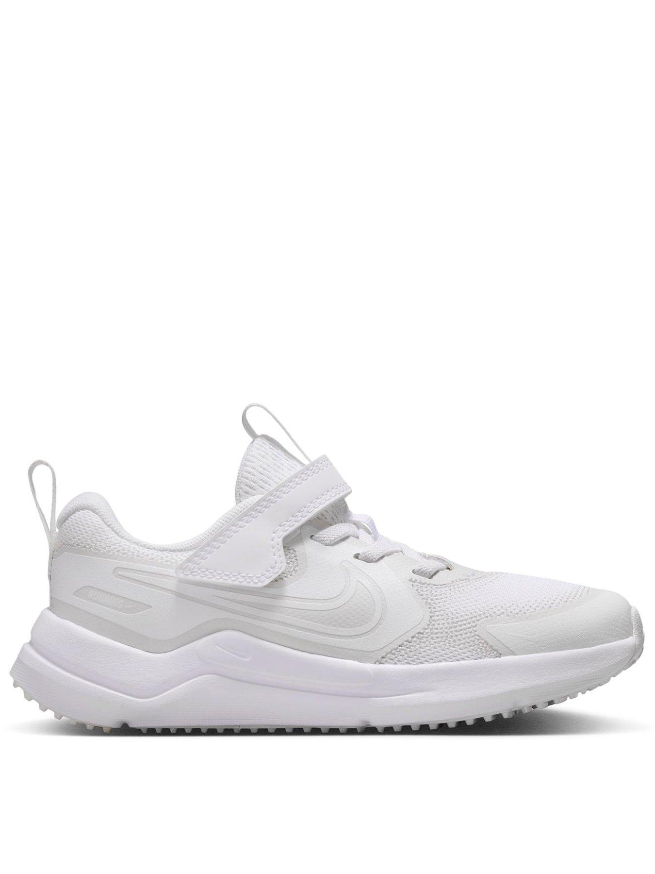 Nike Little Kids Cosmic Runner Trainers, White/Platinum Tint-White, Size 13 Younger