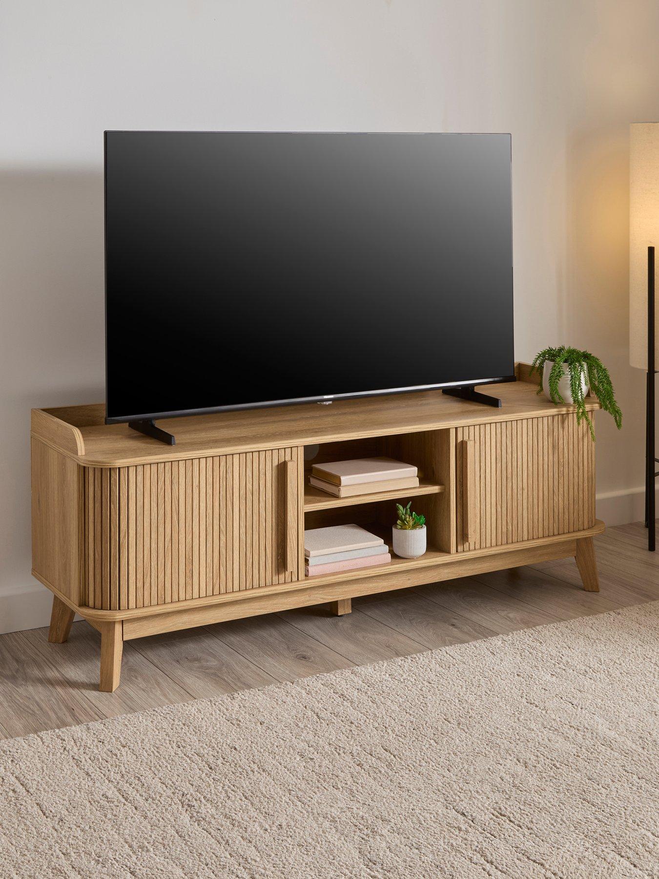 Image 1 of 7 of The Very Collection Louvre TV Unit - Oak - &nbsp;fits up to&nbsp;65 inch TV