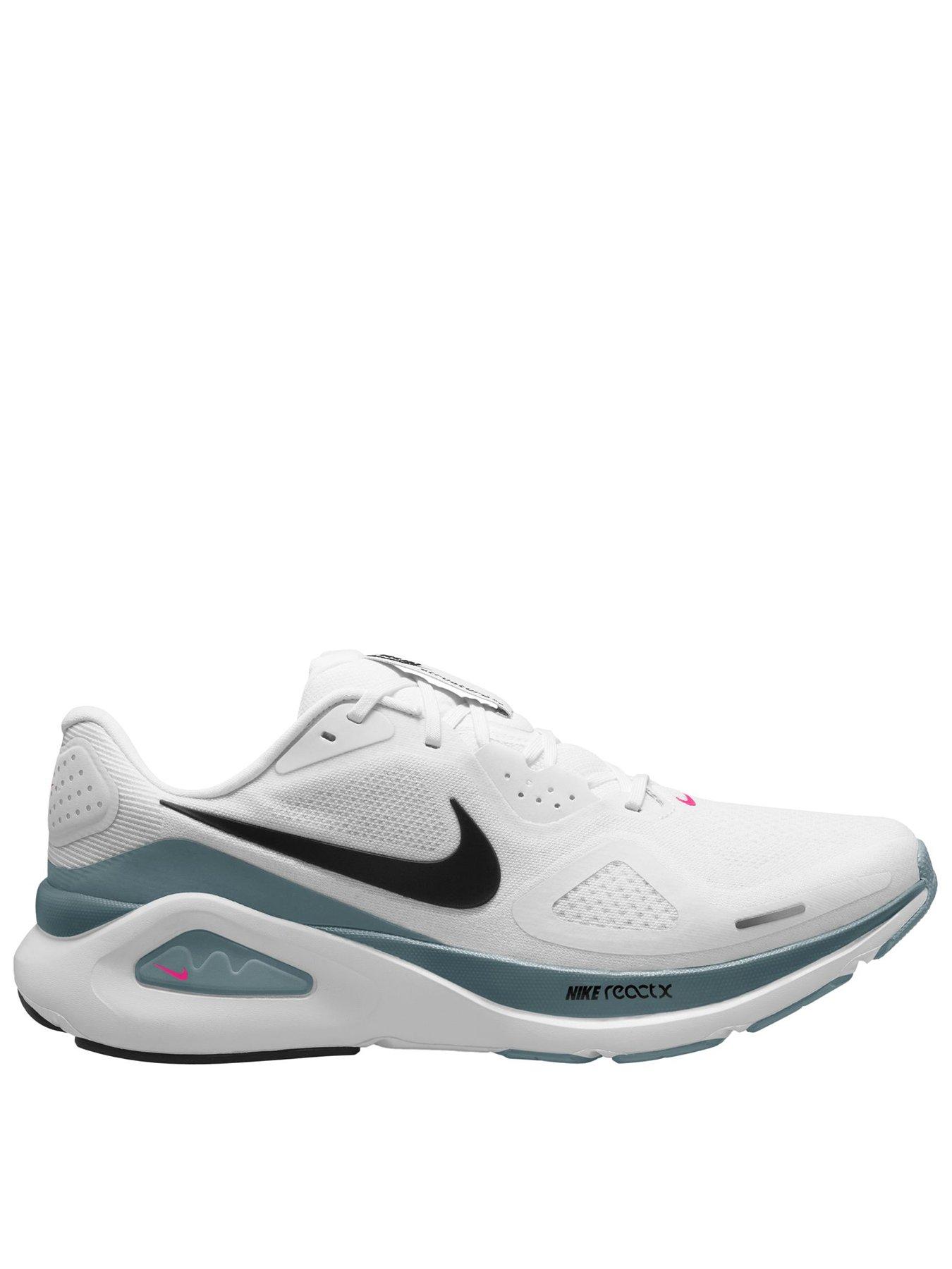 Nike Mens Running Structure 26 Trainers, White/Black-Mineral Slate-Hype, Size 10.5, Men