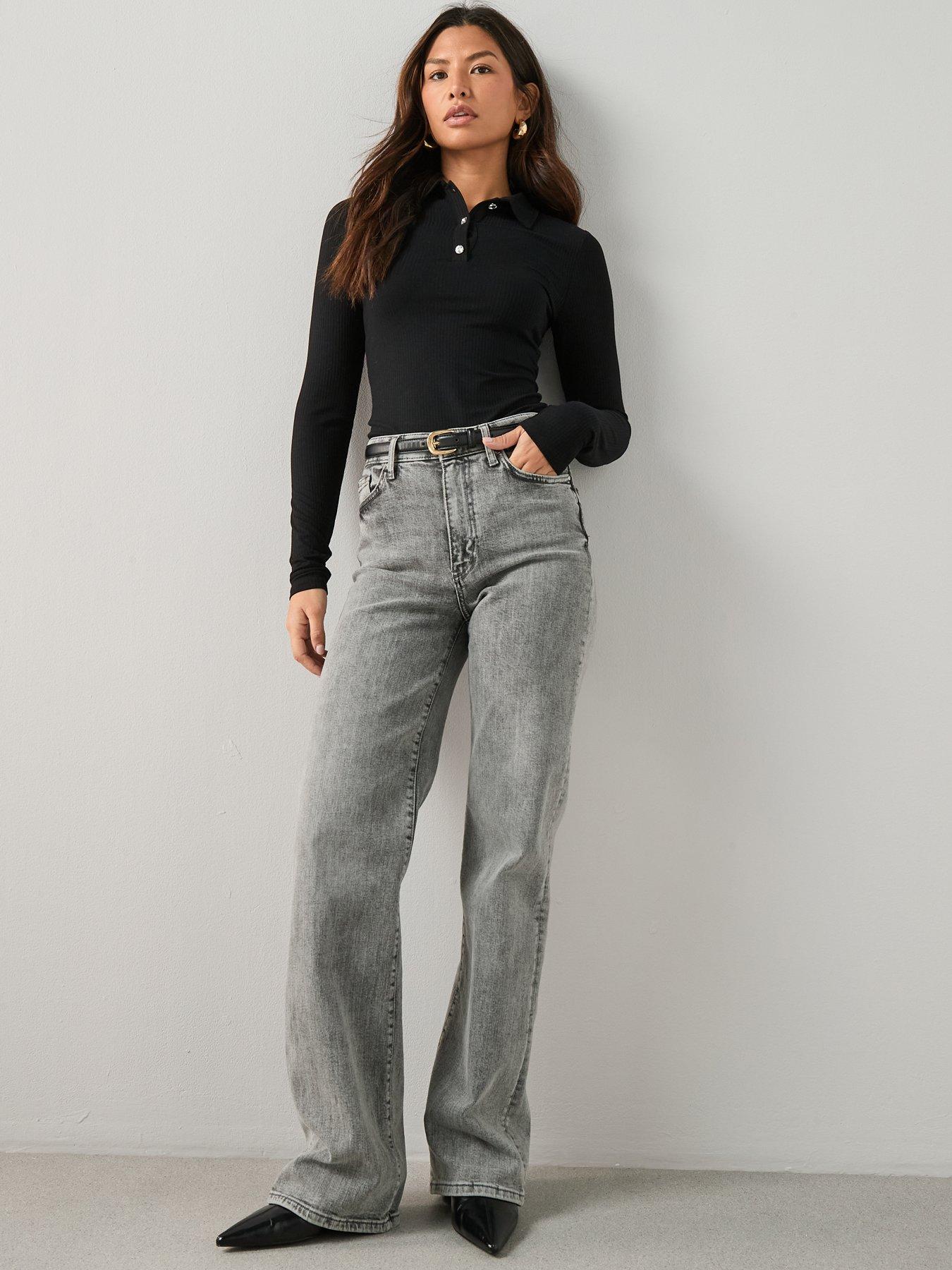 The Very Collection Diamante Detail Collared Top - Black | Very