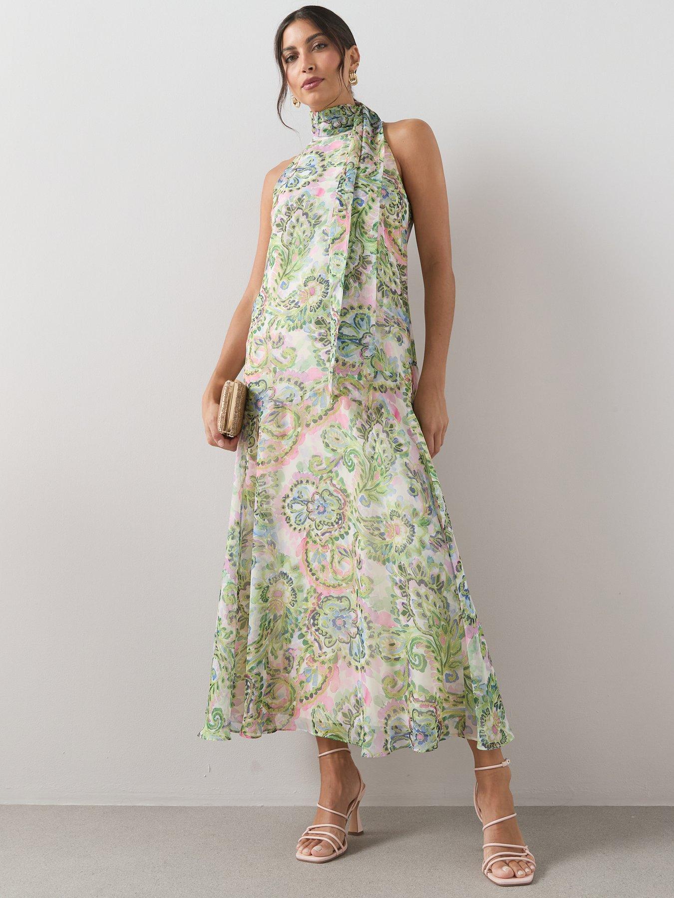 The Very Collection Tie Neck Detail Sleeveless Midaxi Dress - Floral