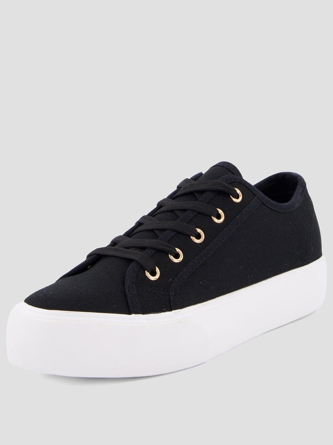 Image 2 of 7 of The Very Collection Canvas Trainers - Black