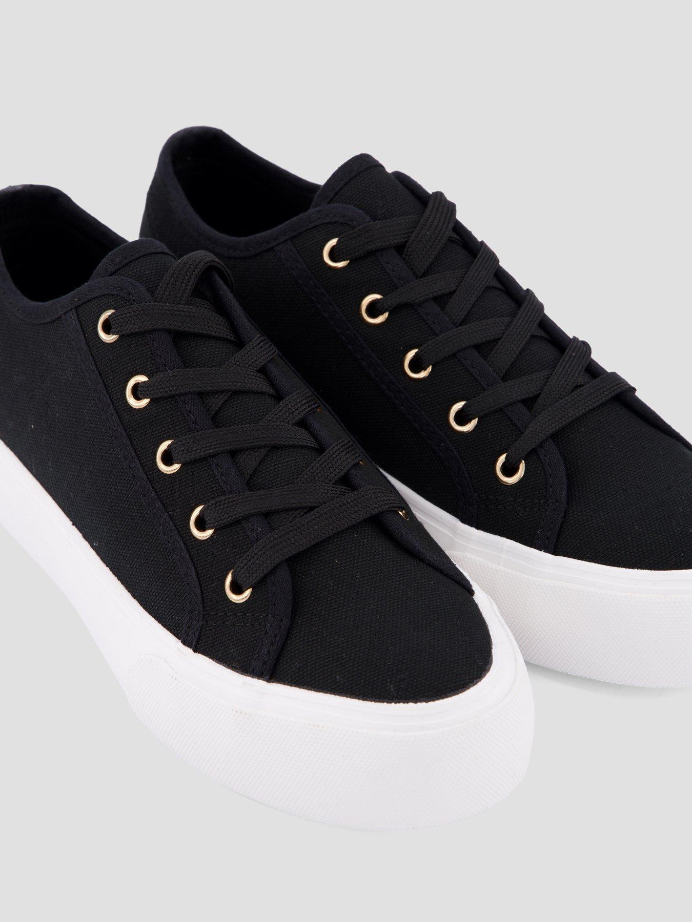 Image 5 of 7 of The Very Collection Canvas Trainers - Black