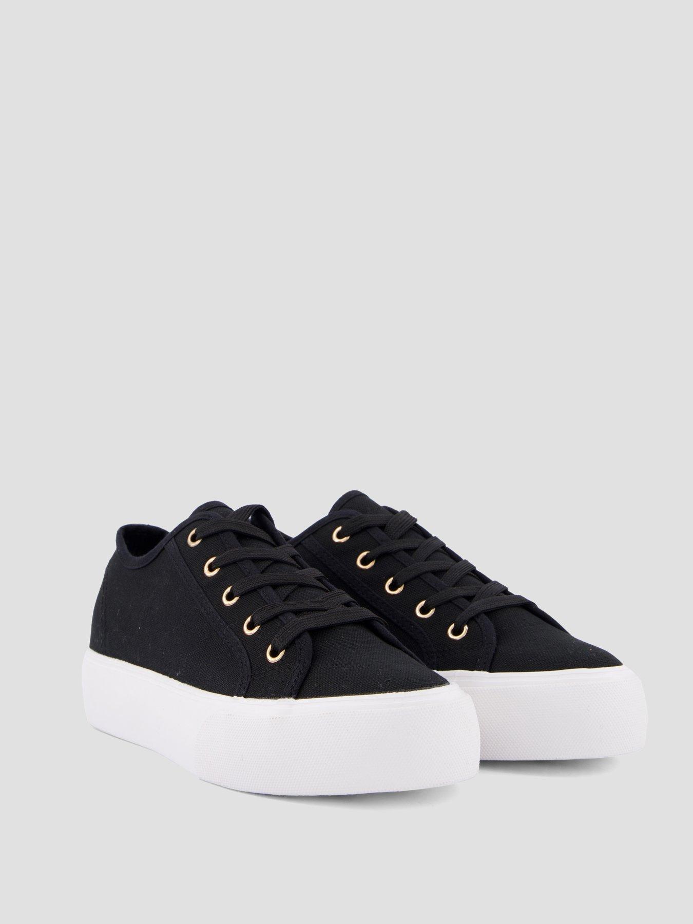 Image 6 of 7 of The Very Collection Canvas Trainers - Black