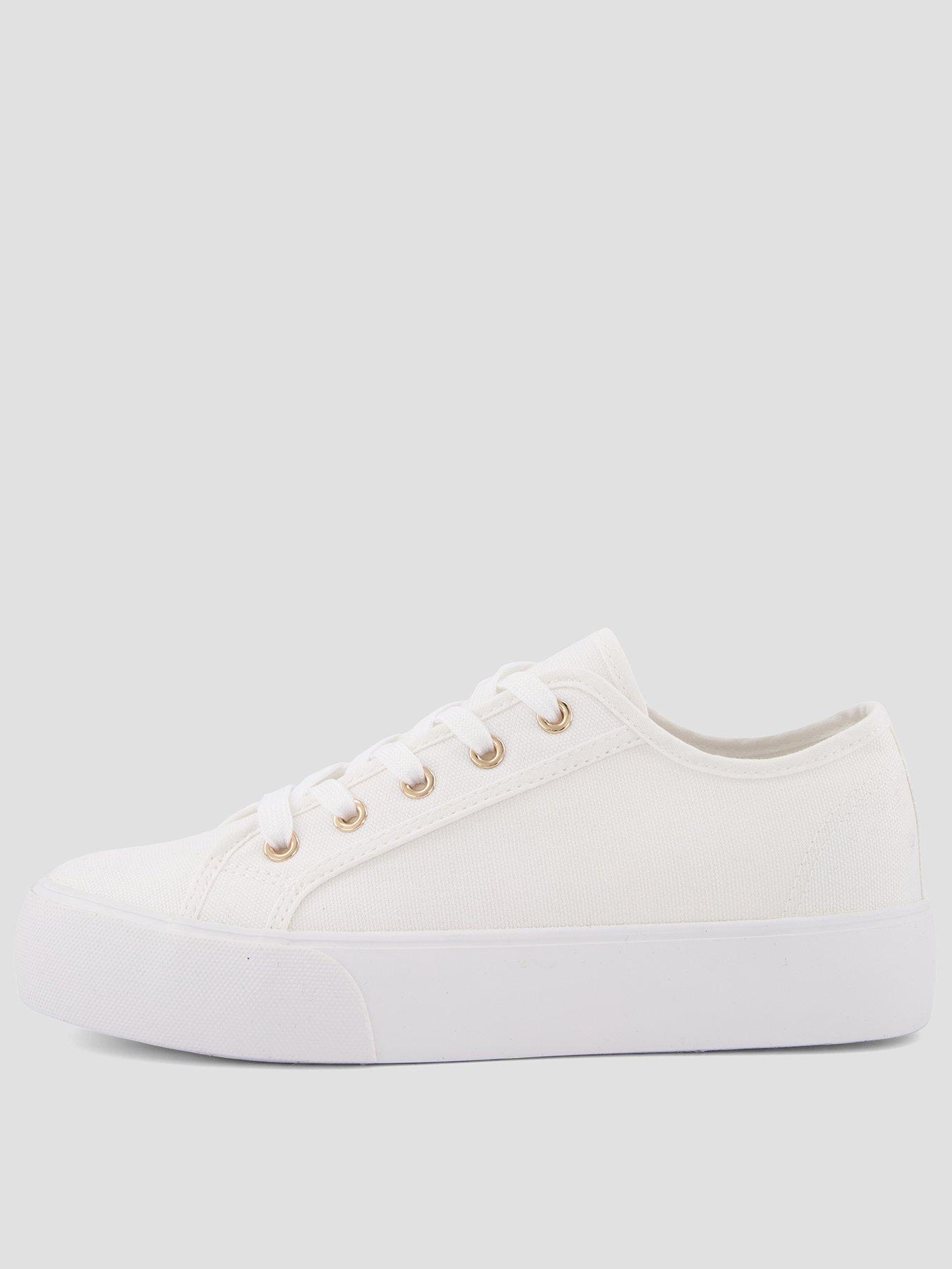 The Very Collection Wide Fit Canvas Trainers - White
