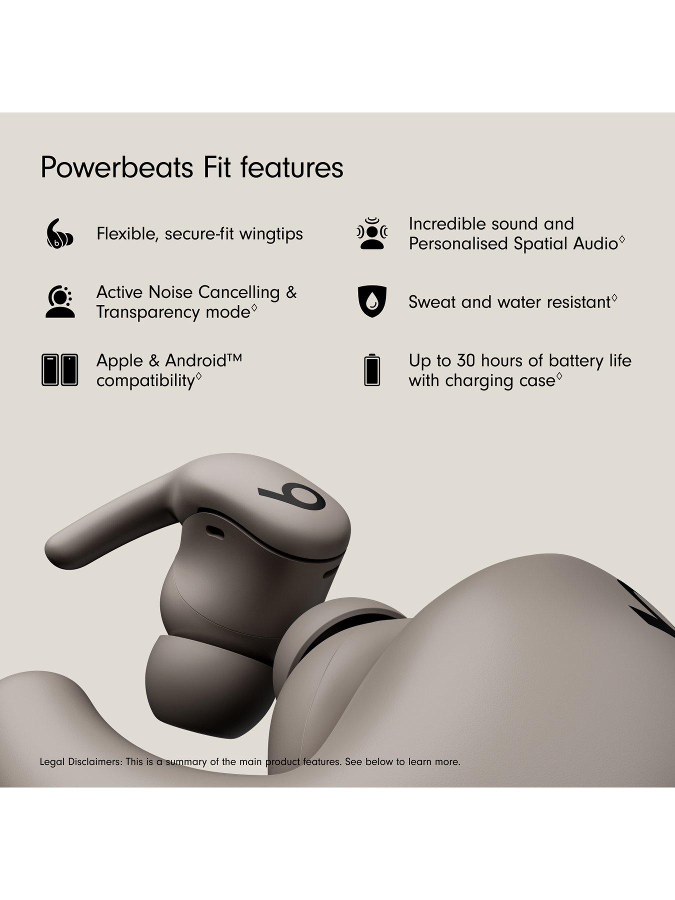 Image 2 of 8 of Beats Powerbeats Fit - Wireless Noise-Cancelling Workout Earbuds with Ultimate Secure Fit - Gravel Grey