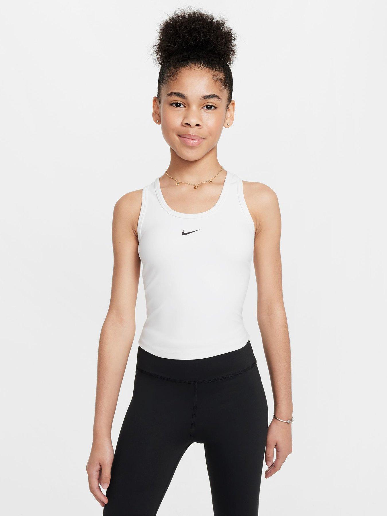 Nike Junior Girls Training Dri-Fit Tank - White