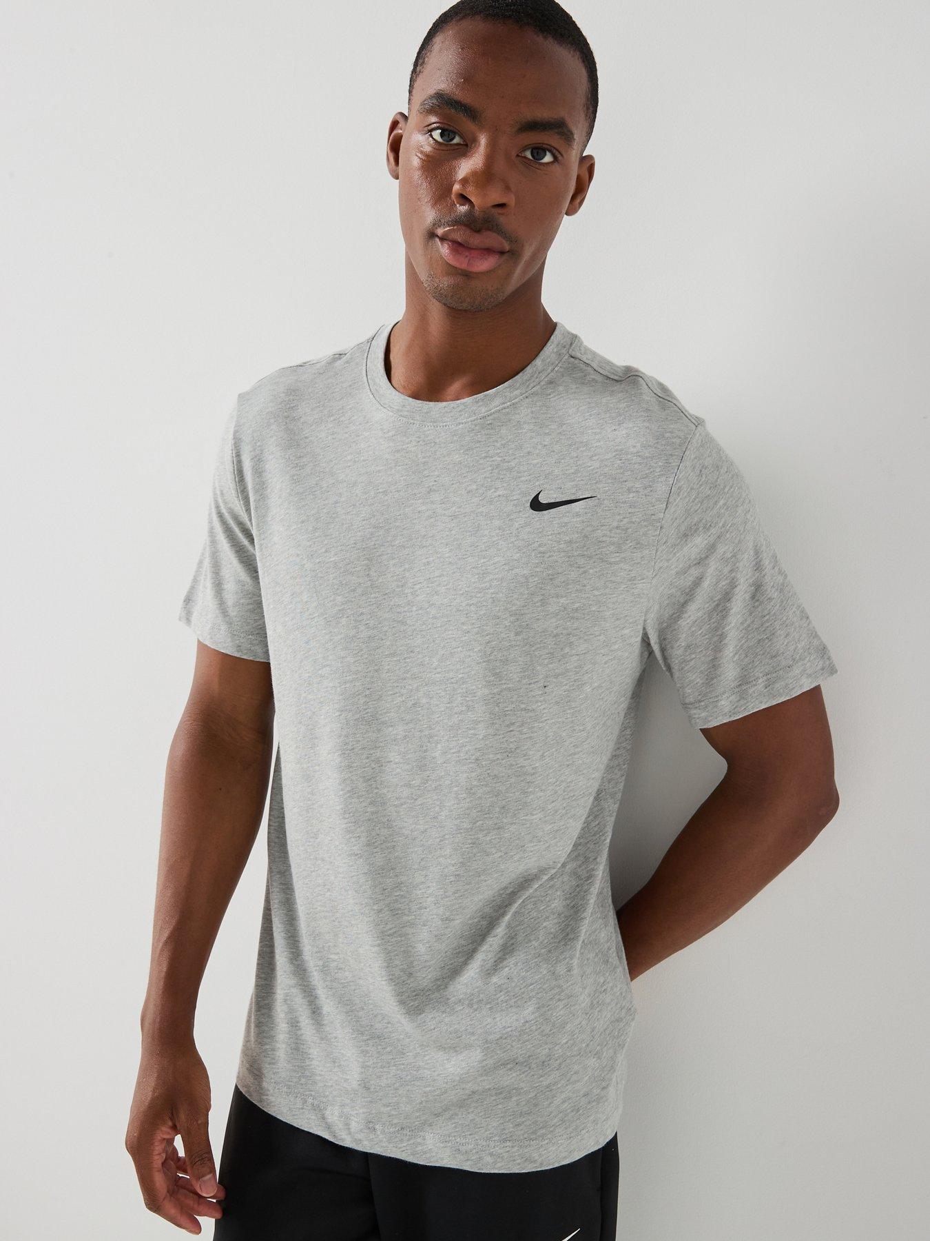 Nike Mens Training Fitness T-Shirt, Dk Grey Heather/Black, Size S, Men