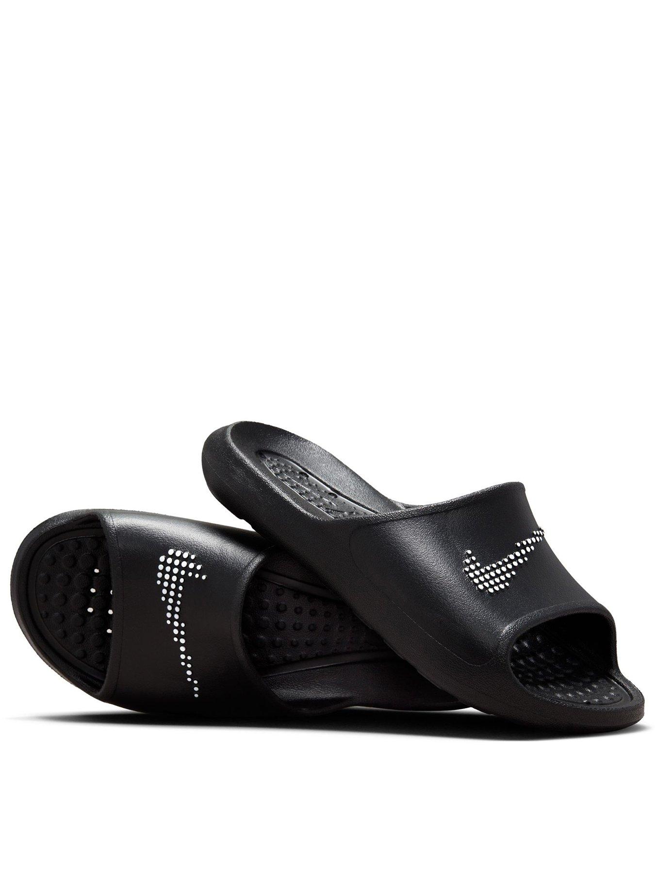 Nike Womens Victori One Slides, Black/White-Black, Size 6.5, Women