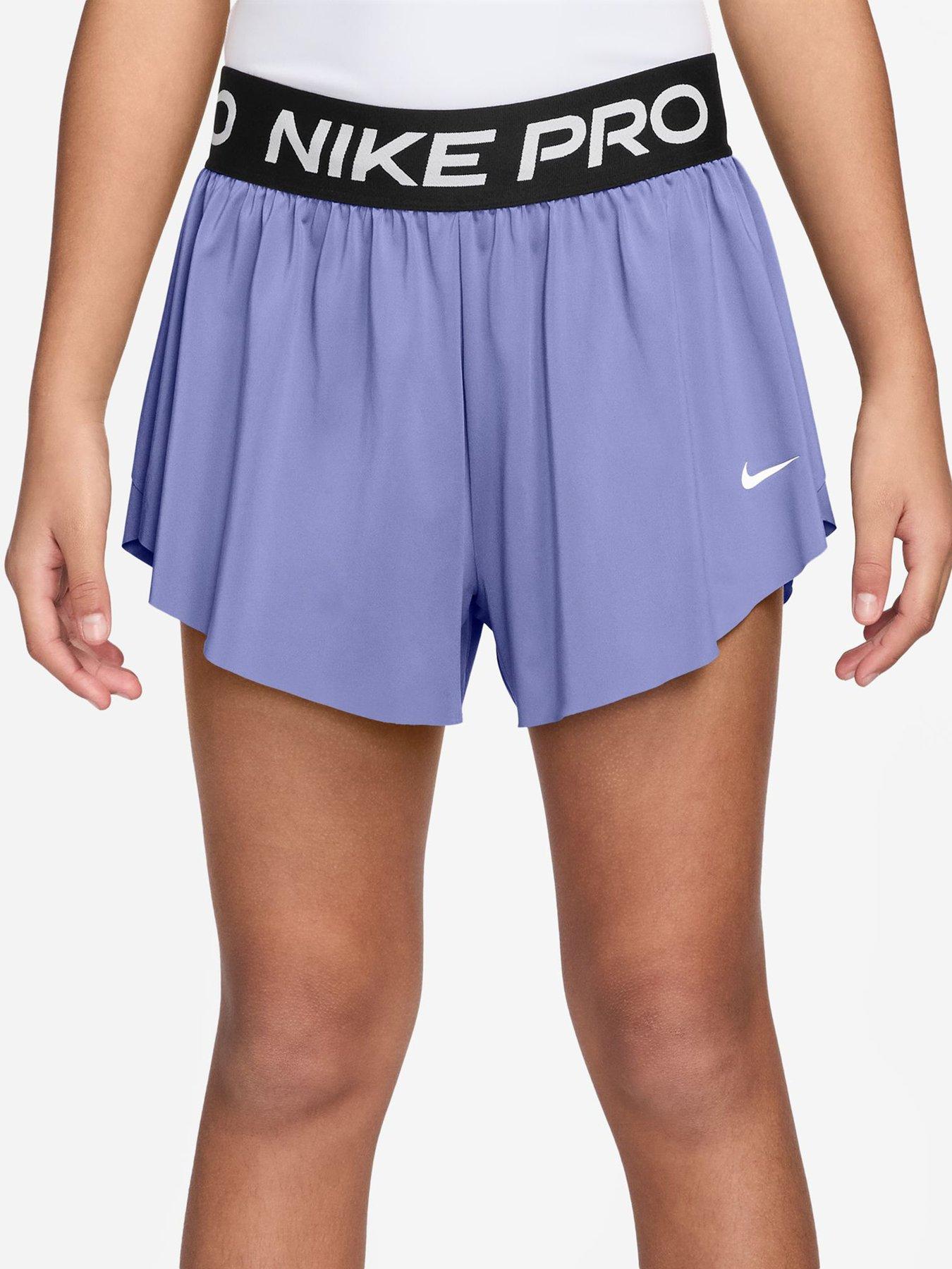 Nike Junior Girls Training Dri-Fit 2 In 1 Shorts - Purple