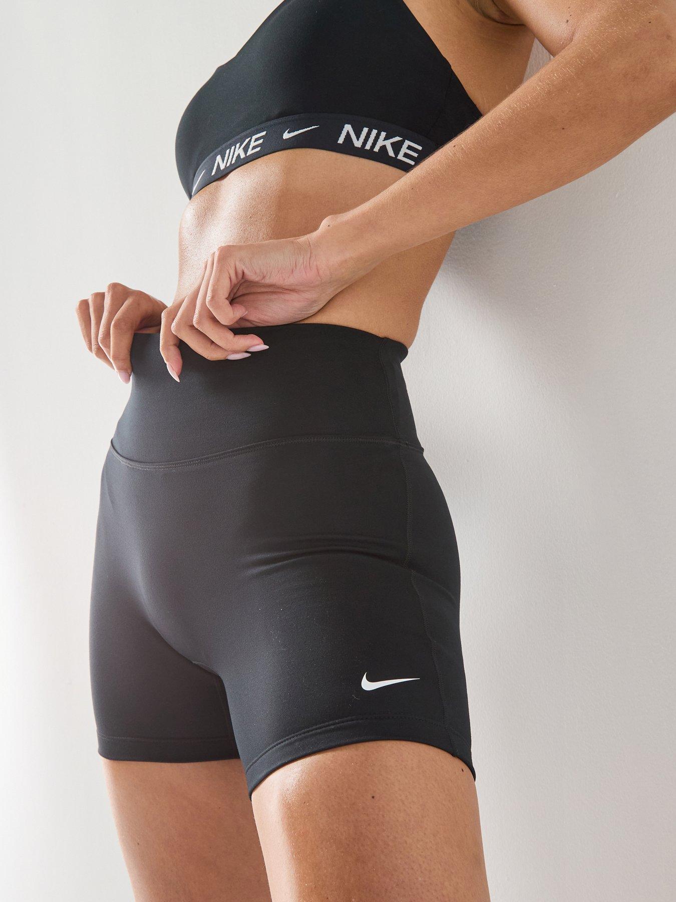Nike Womens Training Dri-FIT One High Rise 5 Inch Bike Shorts - Black/White