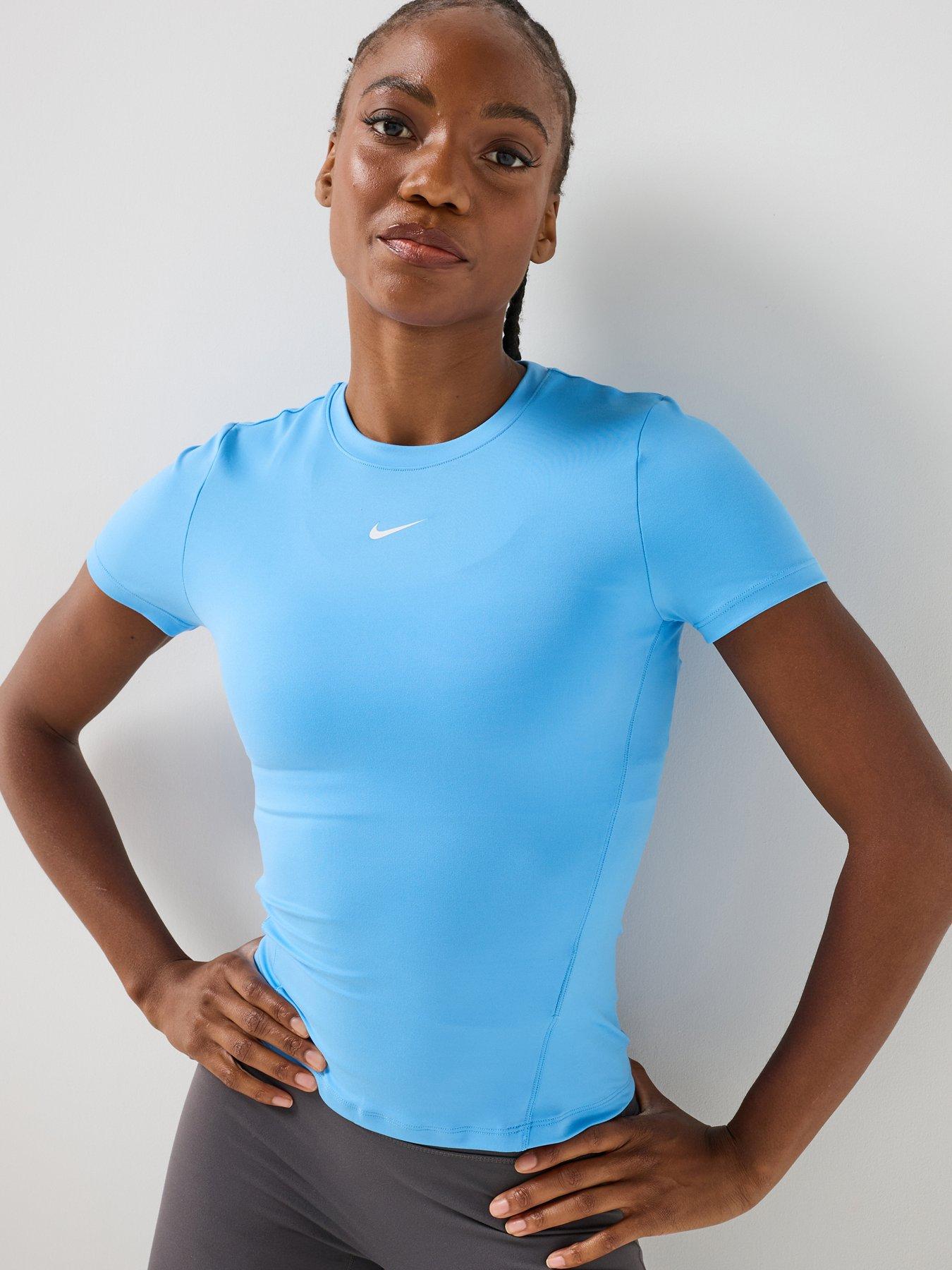 Image 1 of 7 of Nike Womens Training One Fitted T-Shirt - Blue