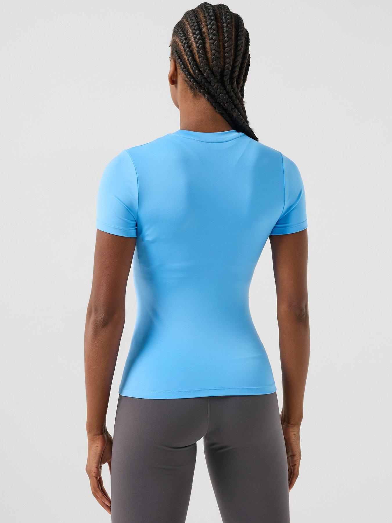 Image 2 of 7 of Nike Womens Training One Fitted T-Shirt - Blue