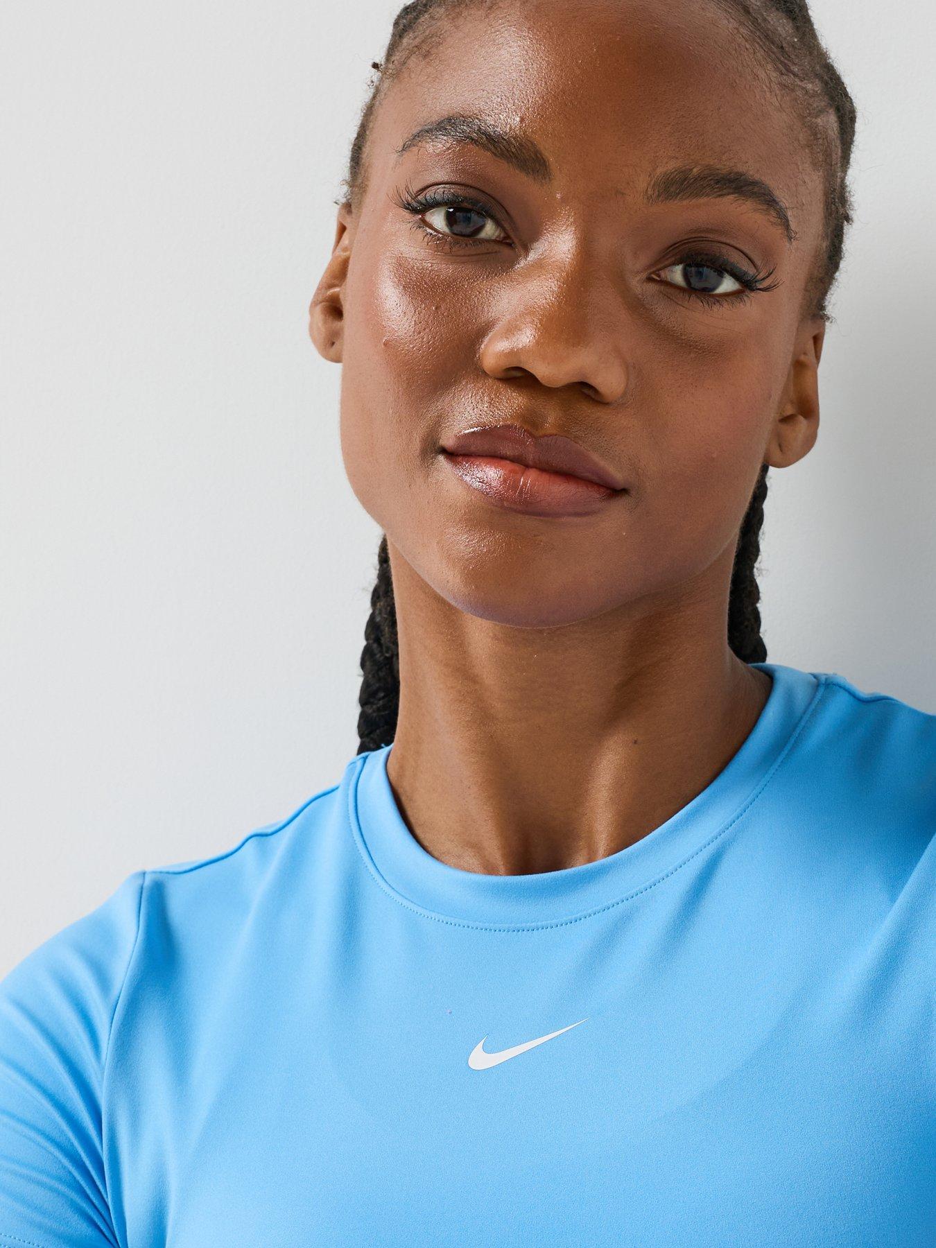 Image 6 of 7 of Nike Womens Training One Fitted T-Shirt - Blue