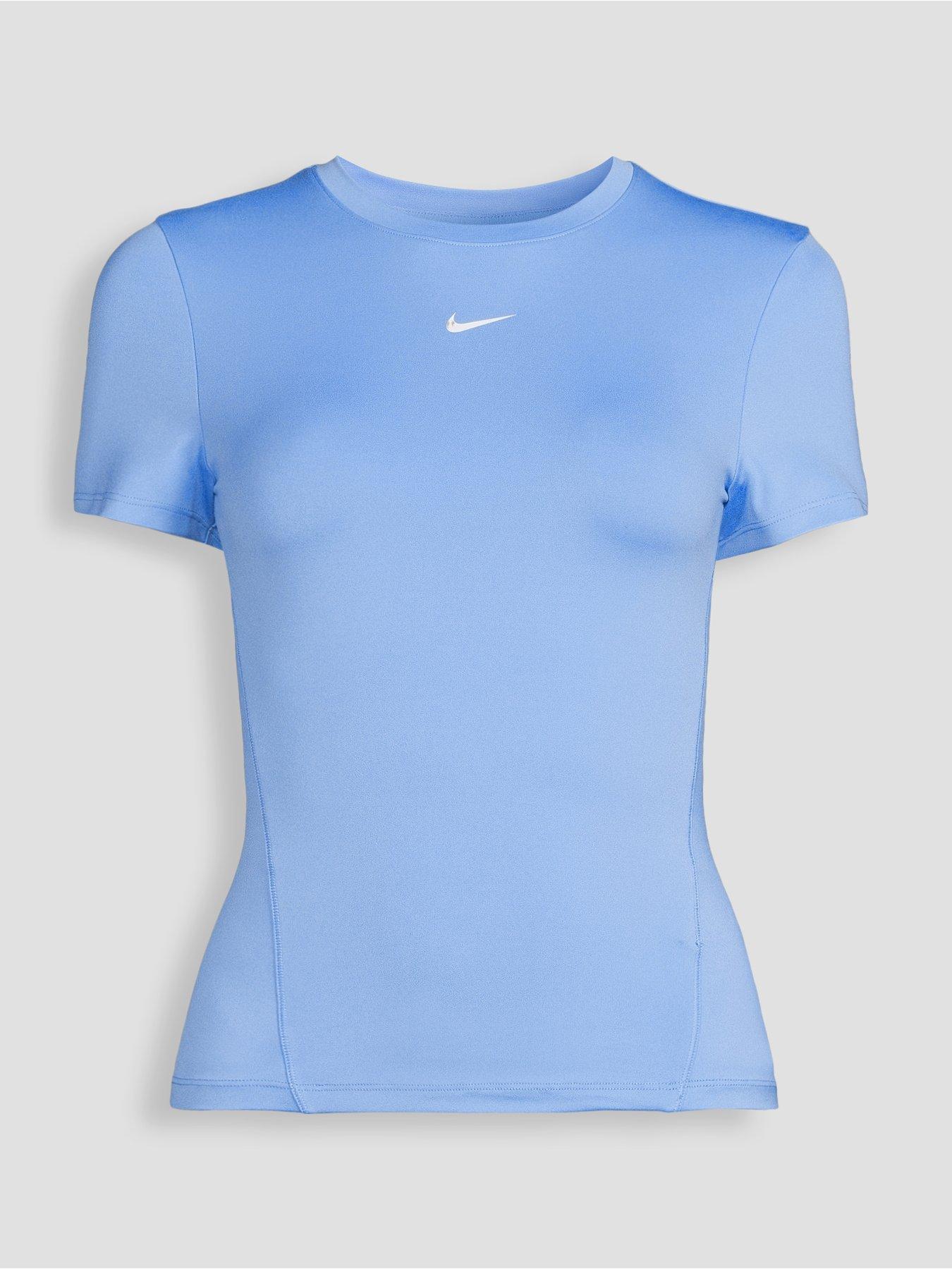 Image 7 of 7 of Nike Womens Training One Fitted T-Shirt - Blue