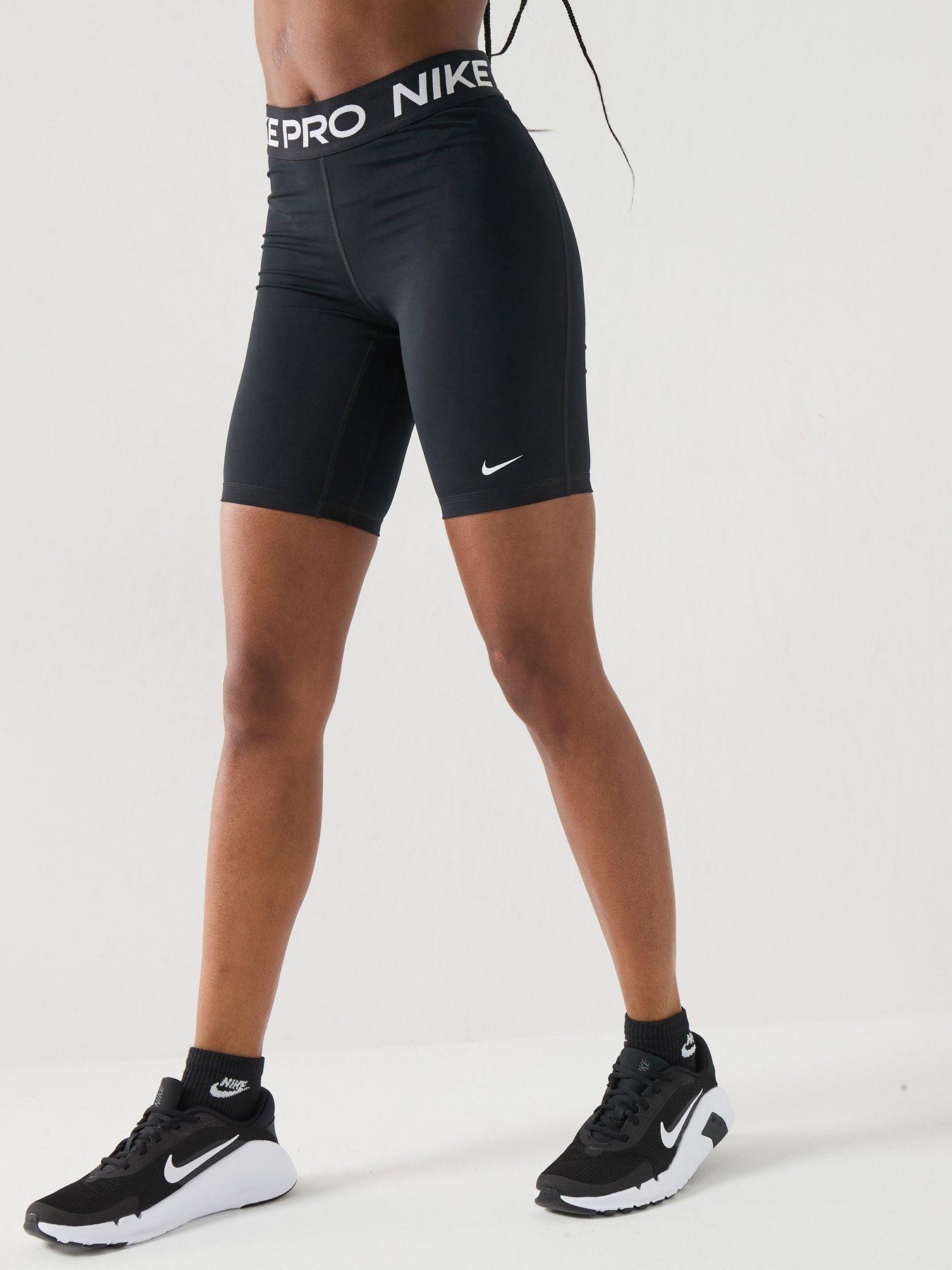 Nike Womens Training Pro 365 8-Inch Bike Shorts, Black/White, Size Xs, Women