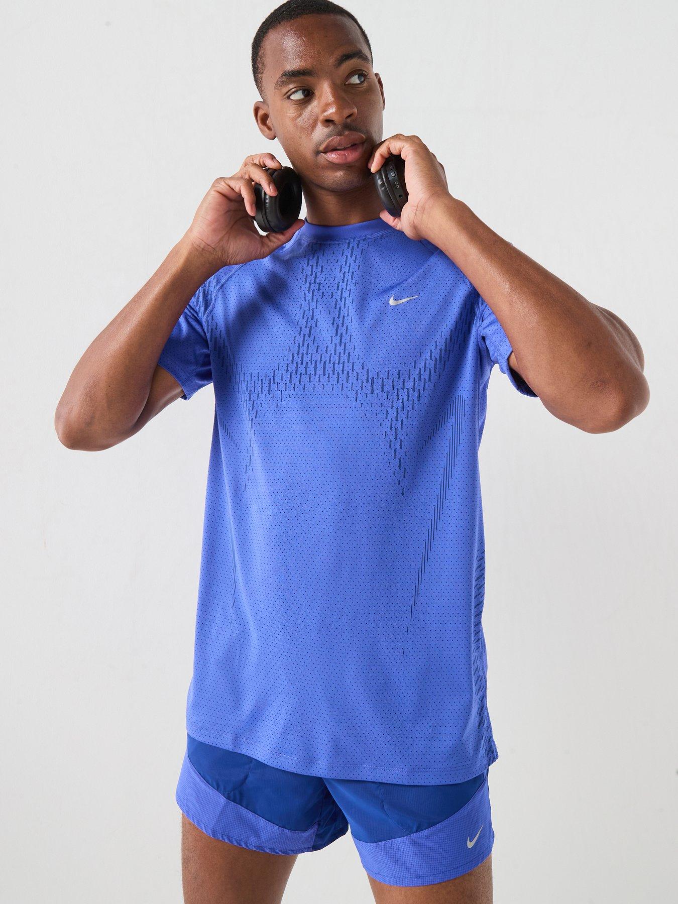 Nike Mens Running Stride Dri-Fit Adv Short Sleeve Top - Blue