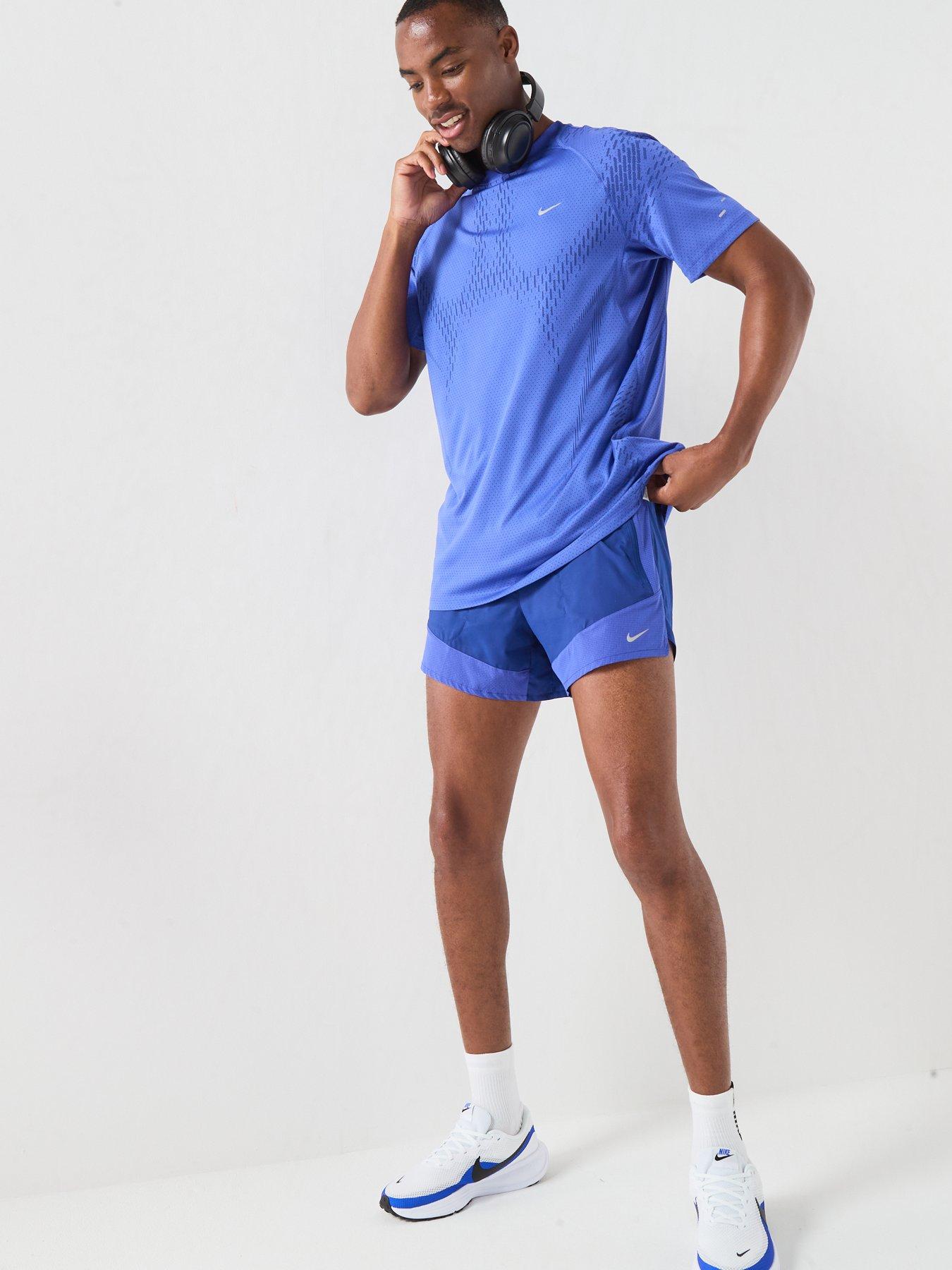 Image 3 of 5 of Nike Mens Running Stride Dri-FIT ADV Short Sleeve Top - Blue