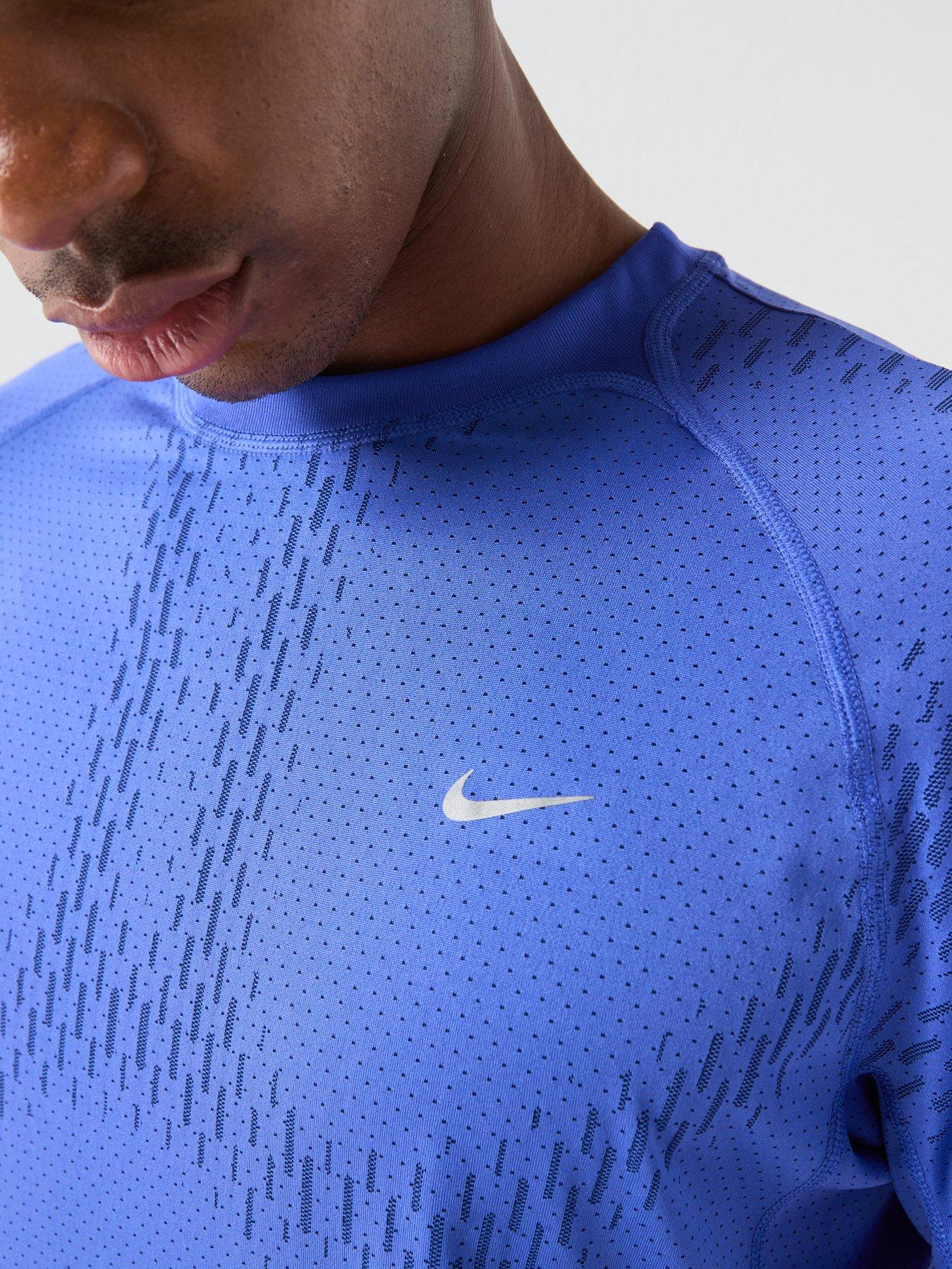 Image 5 of 5 of Nike Mens Running Stride Dri-FIT ADV Short Sleeve Top - Blue