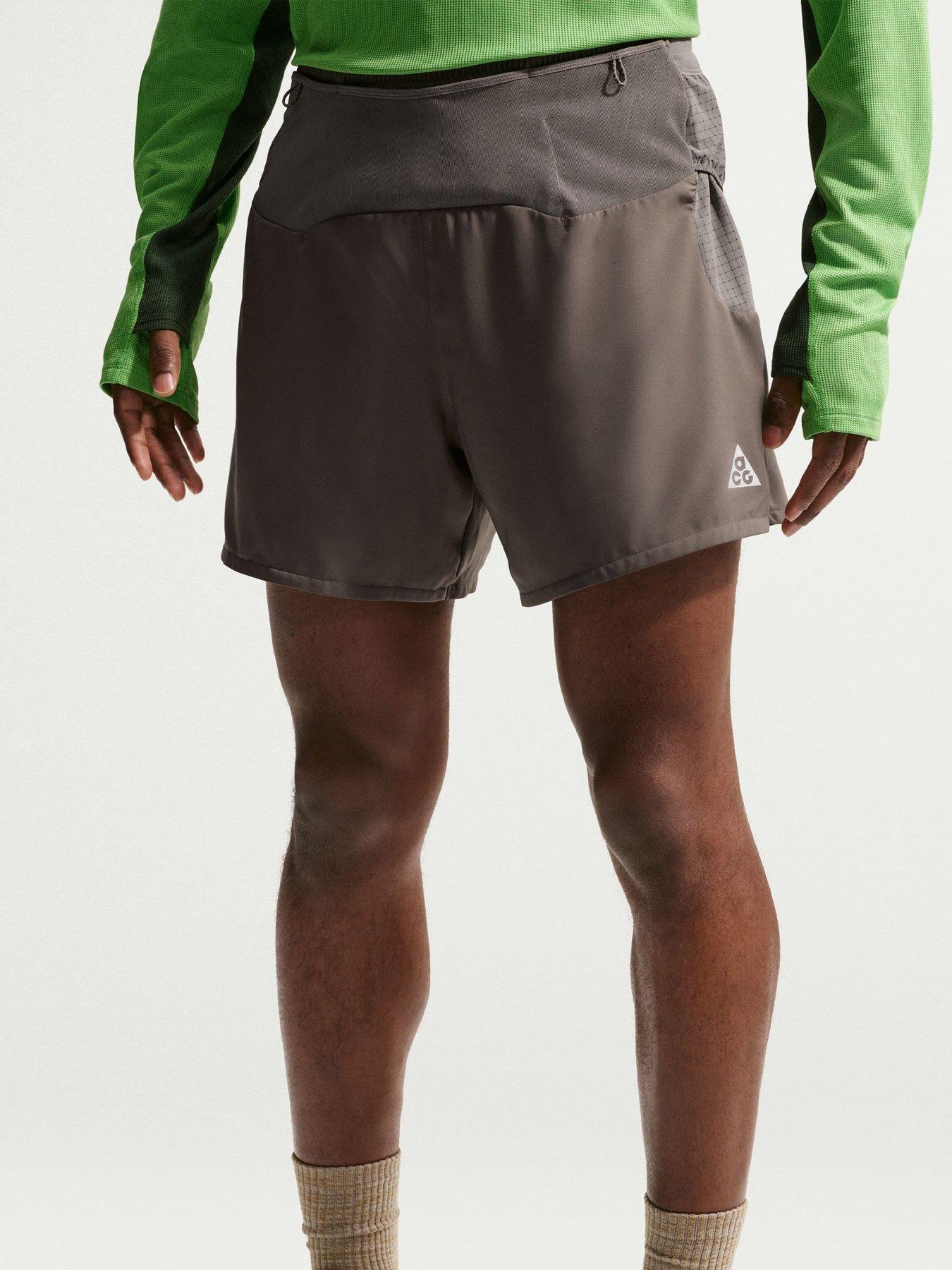 Nike Mens Trail Running Dri-FIT ACG 5 Inch Brief Lined Shorts - GREY
