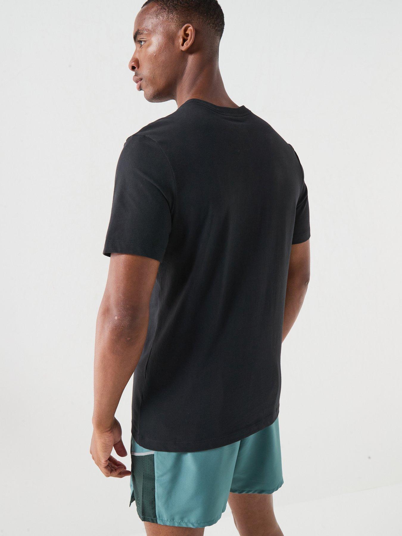 Image 2 of 5 of Nike Mens Running Cotton Dri-FIT T-Shirt - Black