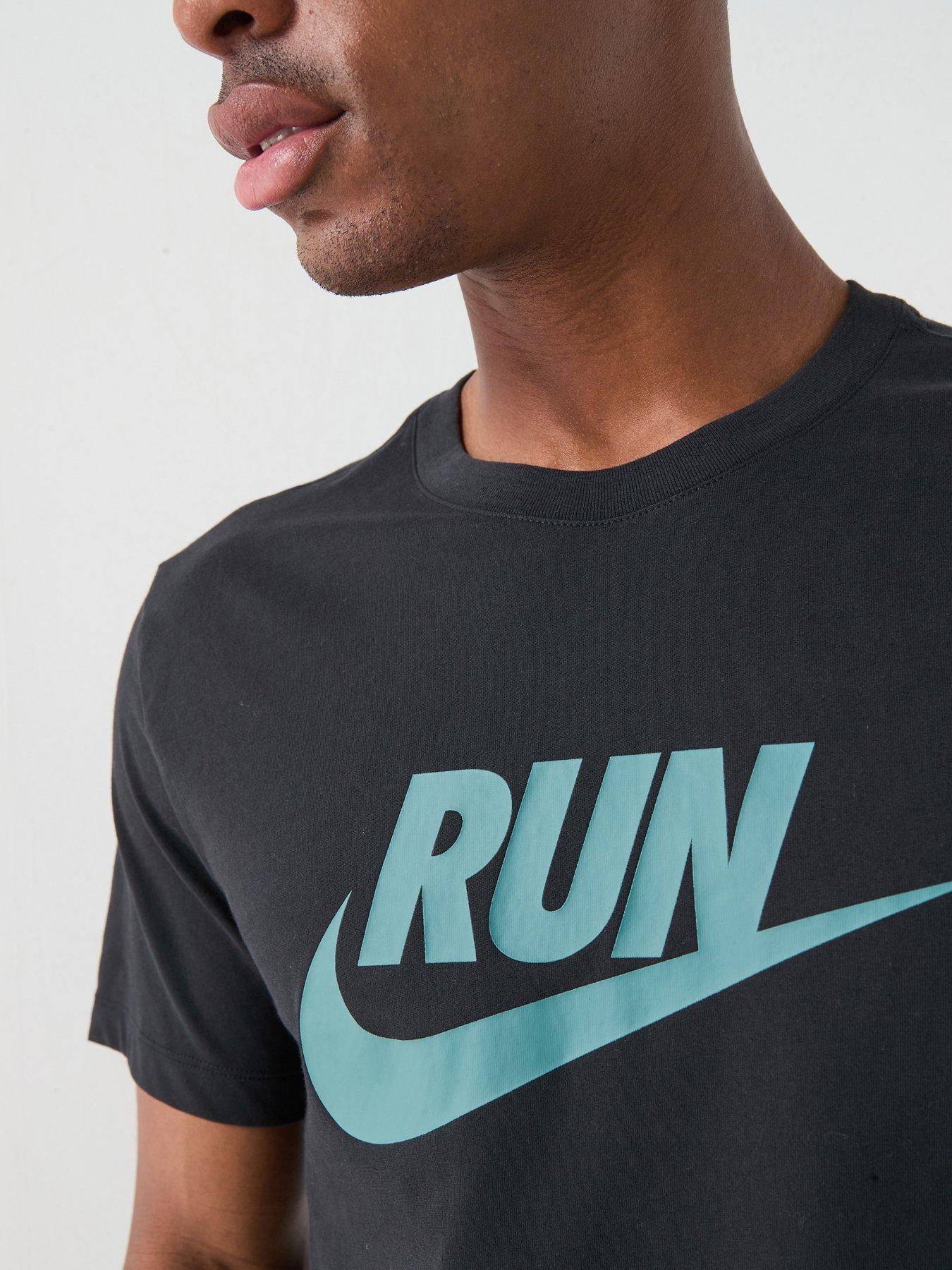 Image 3 of 5 of Nike Mens Running Cotton Dri-FIT T-Shirt - Black