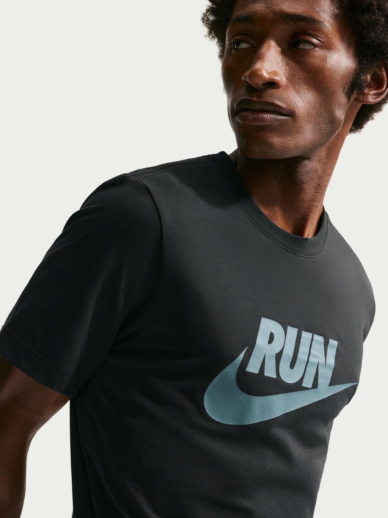 Image 5 of 5 of Nike Mens Running Cotton Dri-FIT T-Shirt - Black