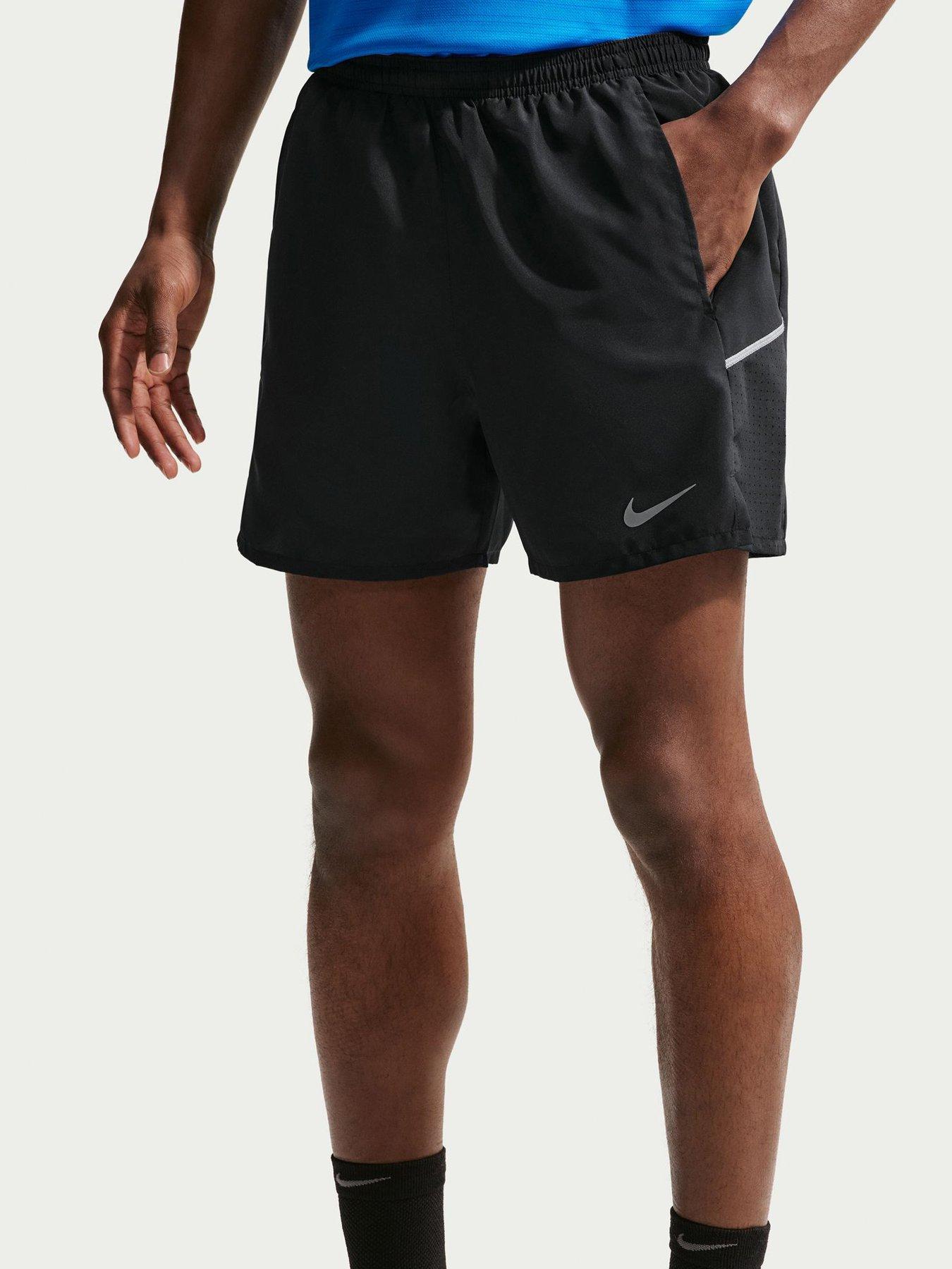 Nike Mens Miler Dri-FIT Running 5 Inch Brief Lined Shorts - Black