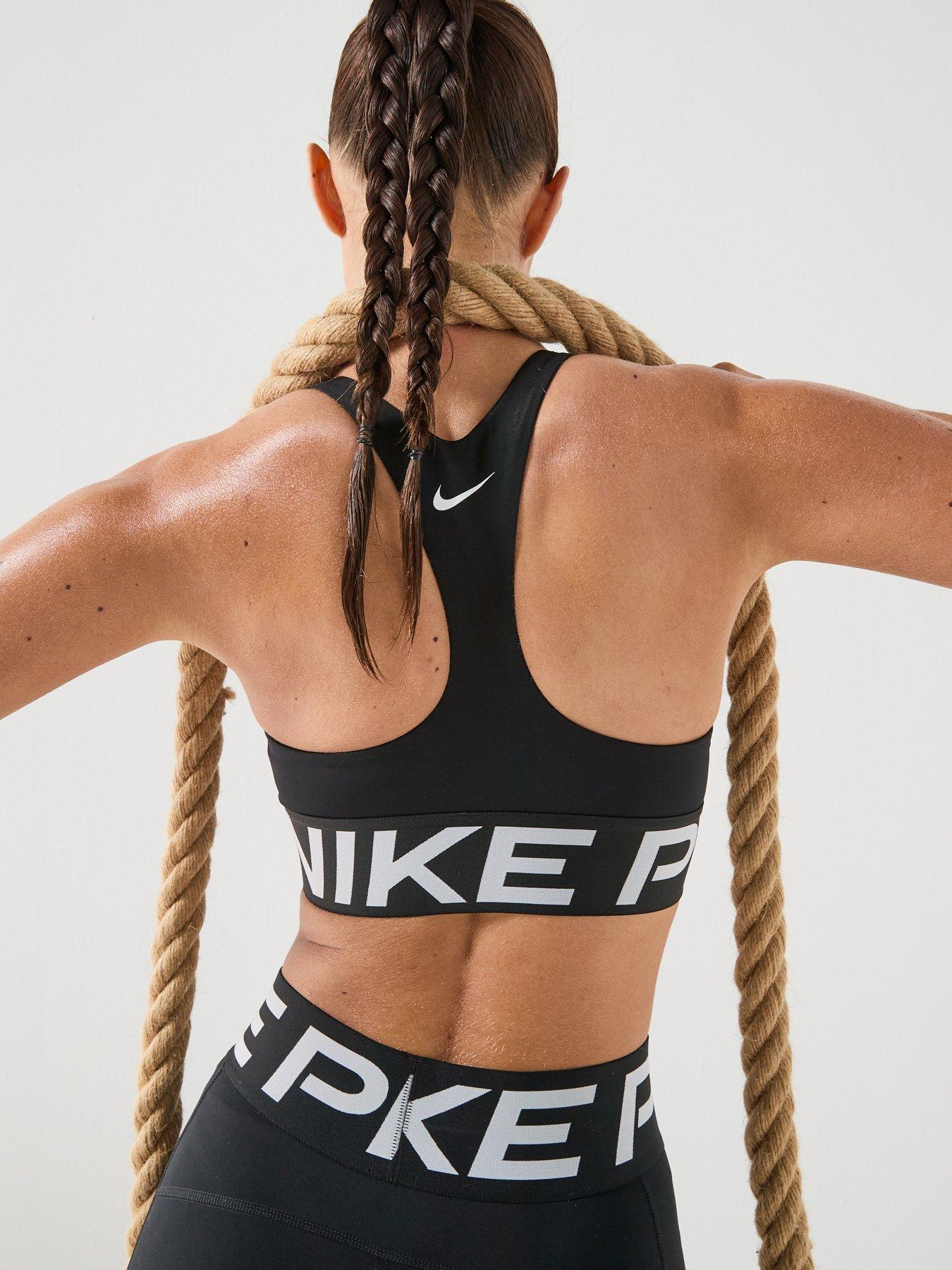 Nike Womens Training Pro Dri-FIT Sculpt Mid Support Padded Sports Bra - Black/White