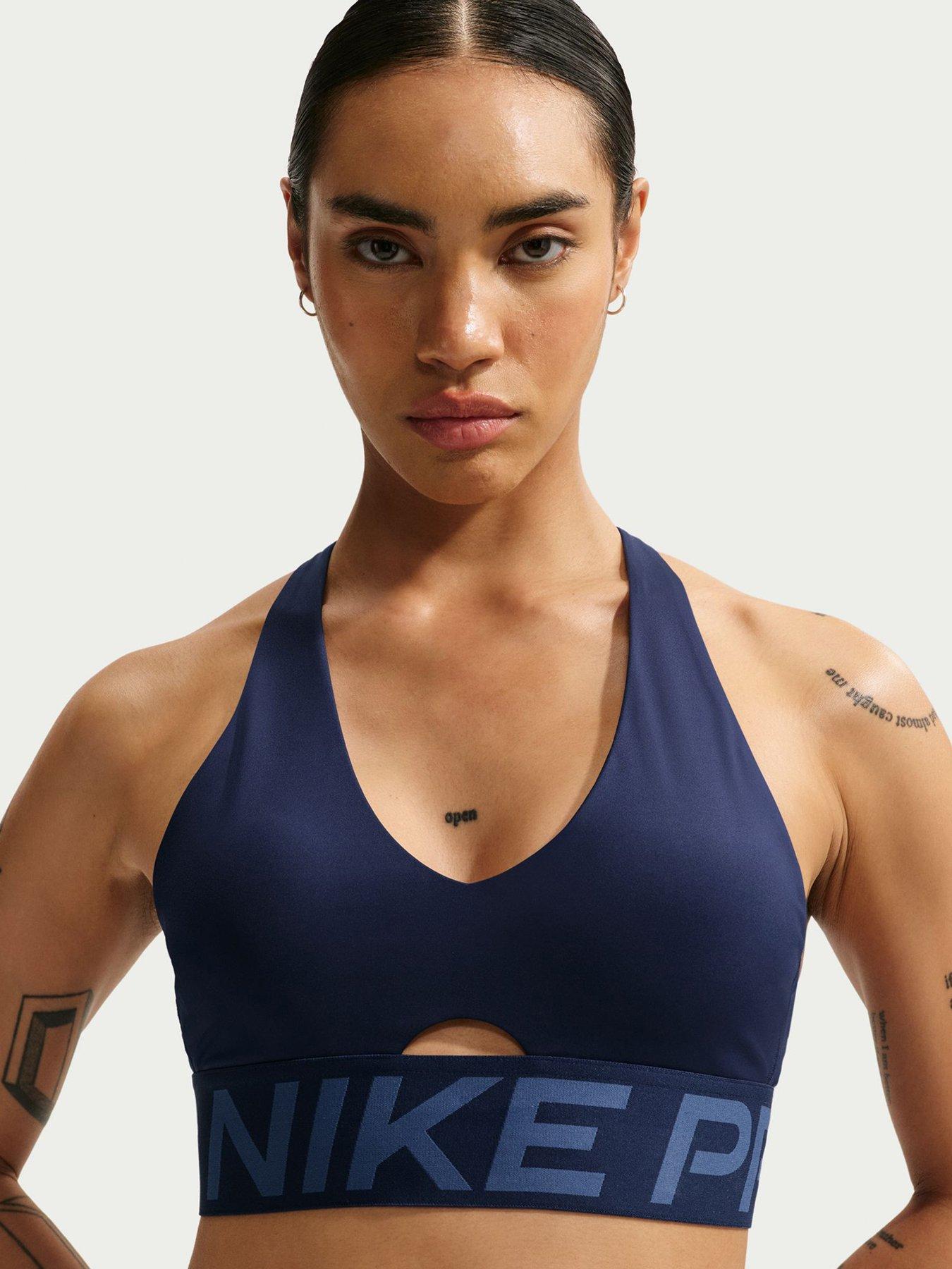 Nike Womens Training Pro Dri-FIT Sculpt Mid Support Padded Sports Bra - Navy