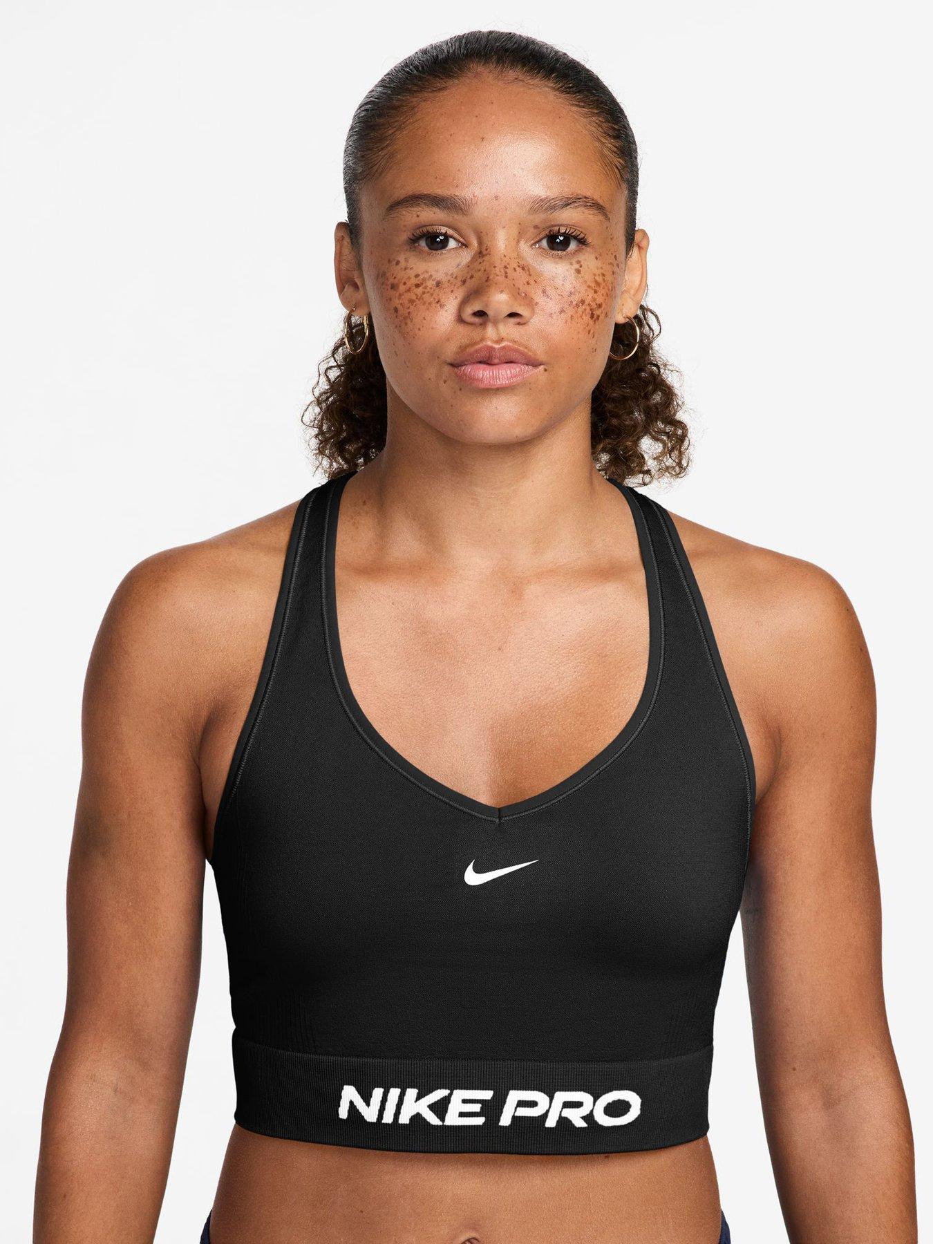 Image 1 of 3 of Nike Womens Training Pro Dri-FIT Seamless Tank - Black/White