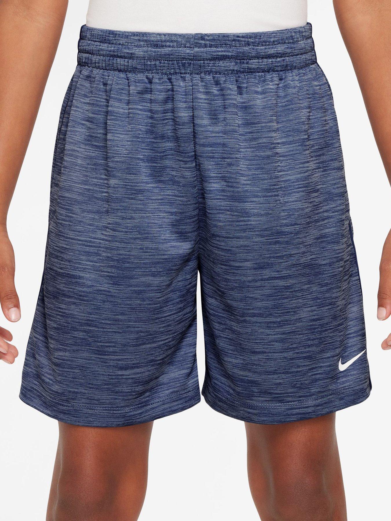 Nike Junior Boys Training Dri-FIT Shorts, Midnight Navy/Work Blue/Htr/Wh, Size Xs=7-8 Years