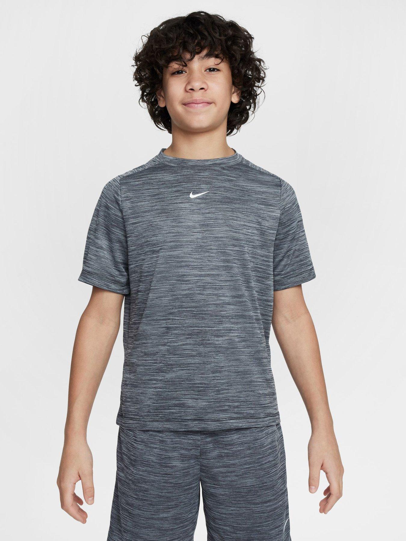 Nike Junior Boys Dri-Fit Short Sleeve Top - Grey