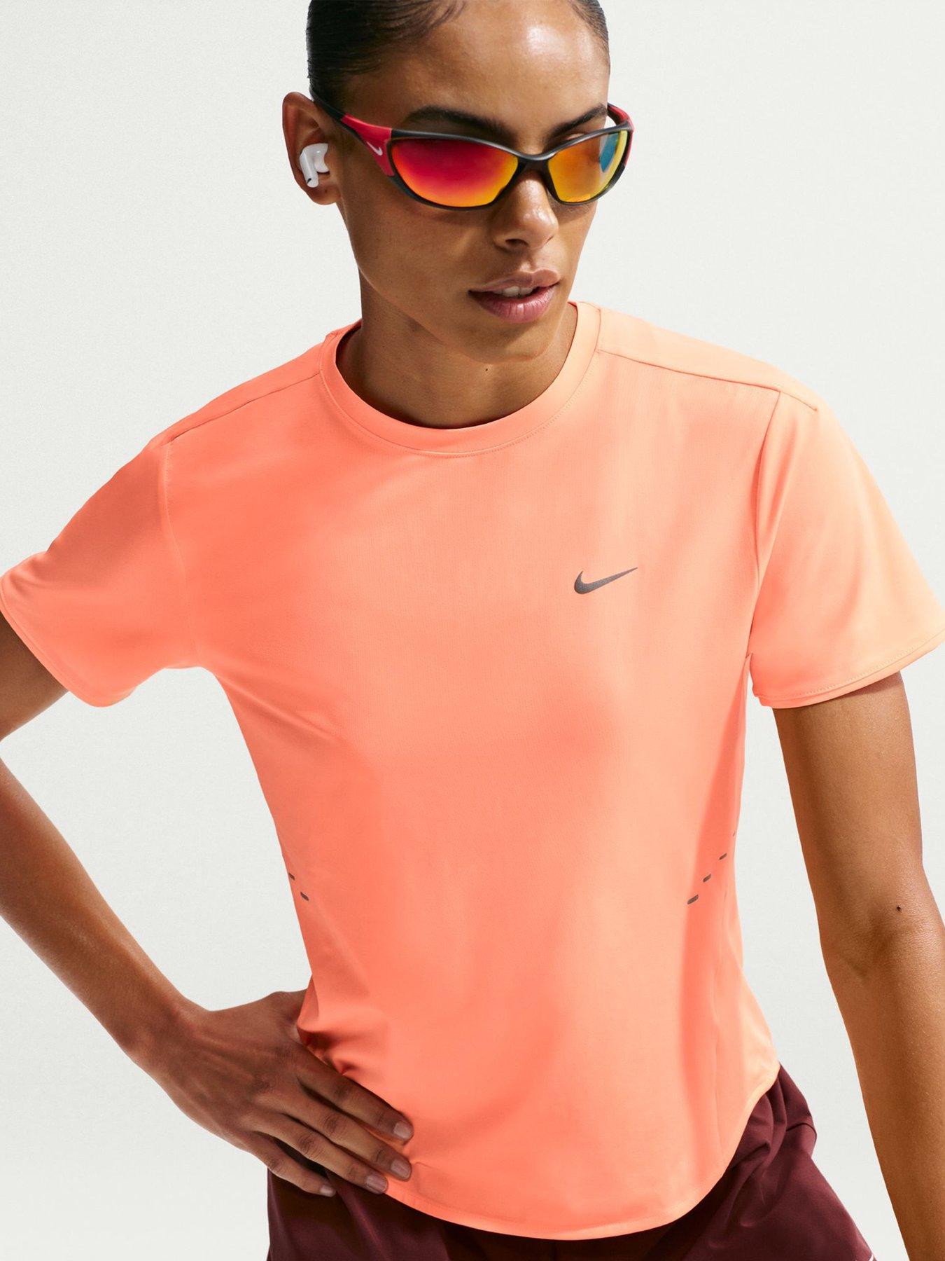 Nike Womens Running Dri-FIT Short Sleeve Top - Orange