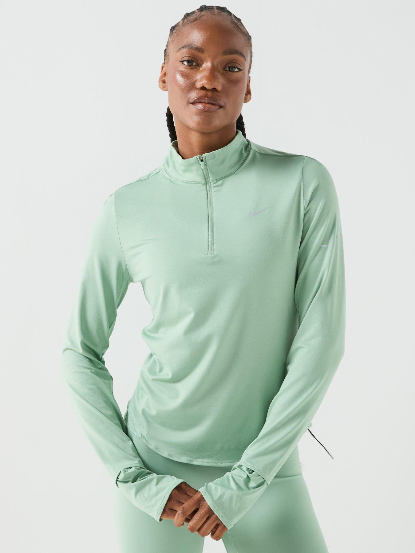 Nike Womens Running Dri-FIT UV 1/4 Zip Top, Steam/Reflective Silv, Size Xs, Women