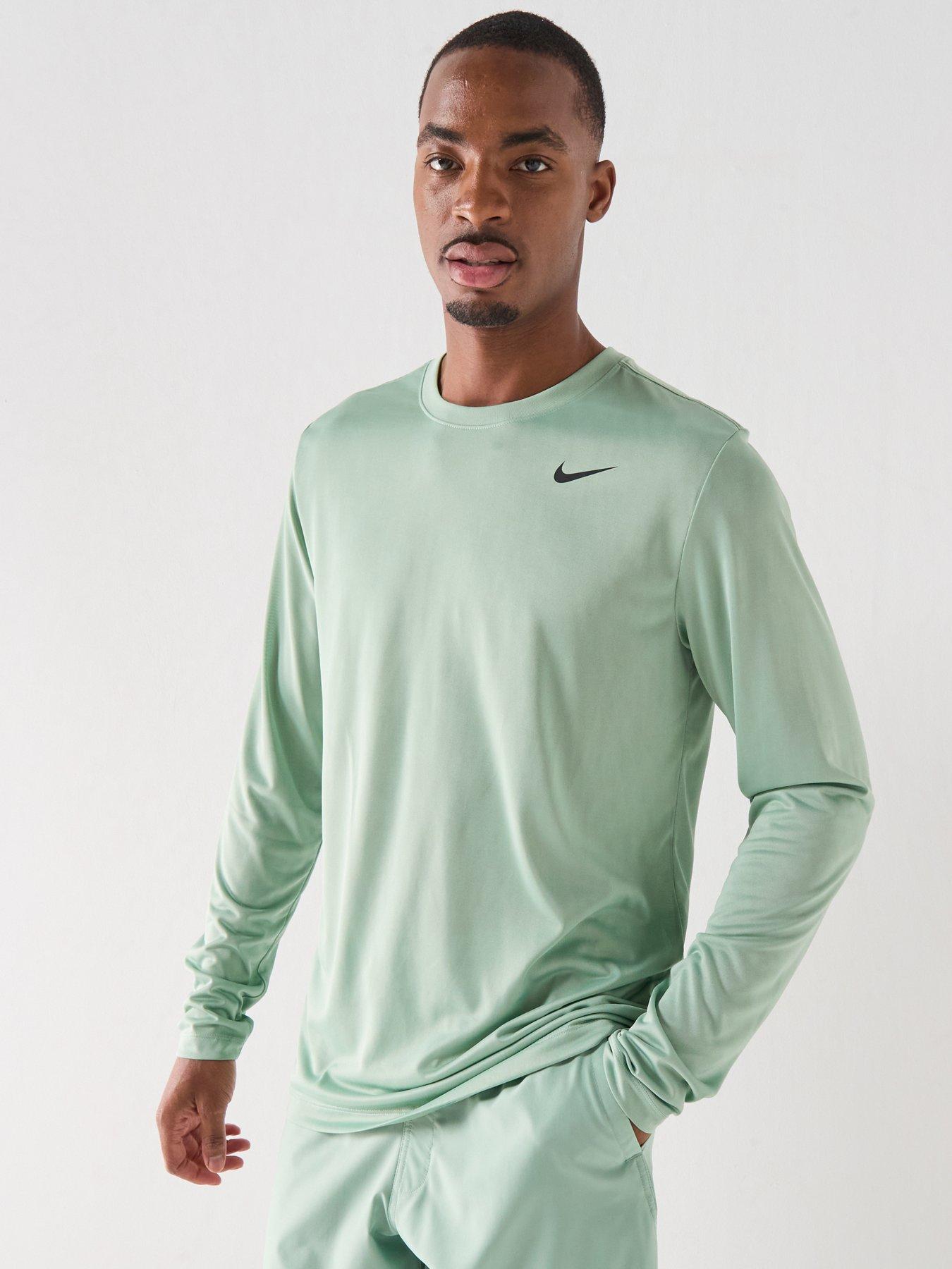 Nike Mens Training Dri-FIT Long Sleeve Fitness T-Shirt, Steam/Black, Size 2Xl, Men