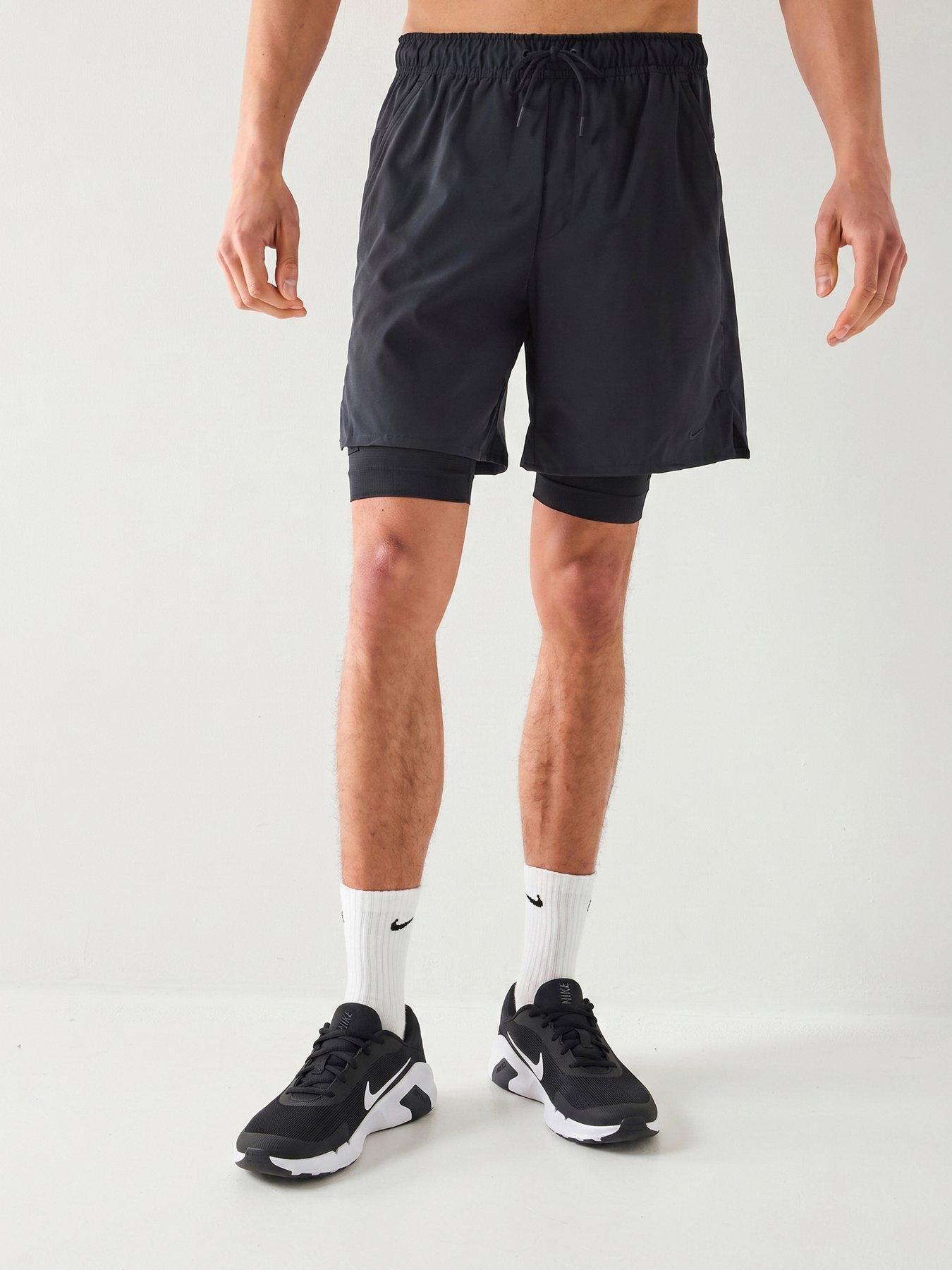 Nike Mens Training Dri-Fit 7 Inch 2-In-1 Versatile Shorts - Black