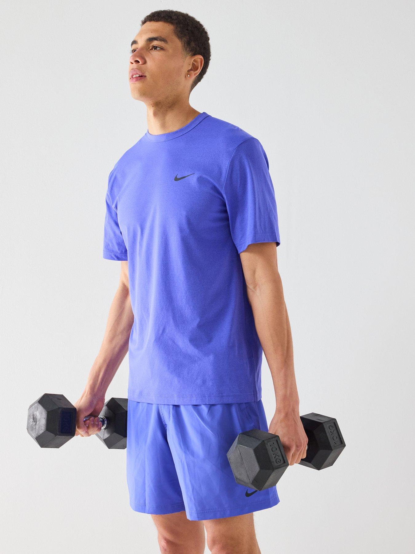 Nike Mens Training Dri-FIT UV Short Sleeve Versatile Top, Persian Violet/Black, Size 2Xl, Men