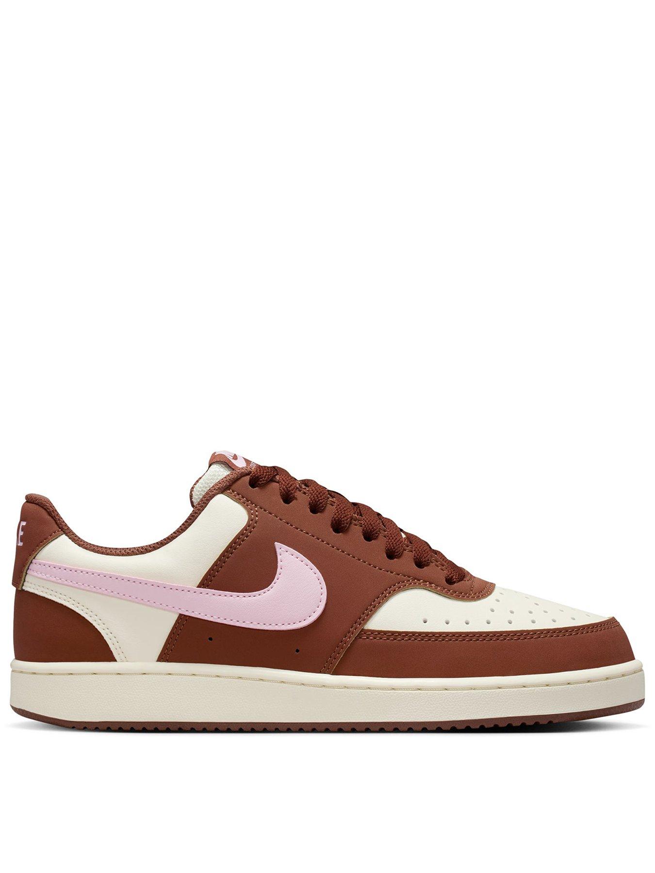 Nike Womens Court Vision Low Trainers, Soft Pearl/Pink Foam-Fauna Bro, Size 7, Women