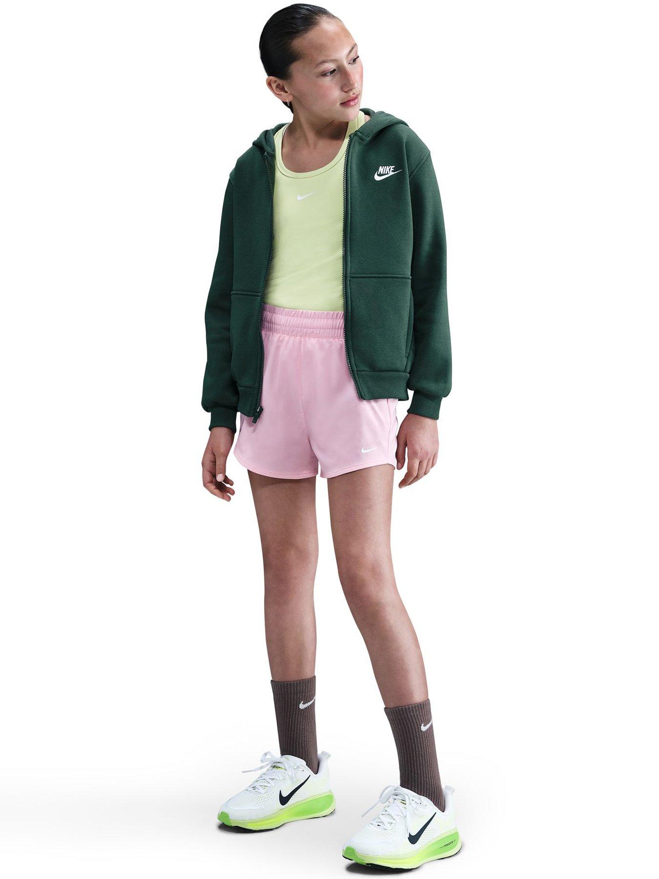 Nike Junior Girls Training Dri-Fit High Waisted Woven Training Shorts - Pink
