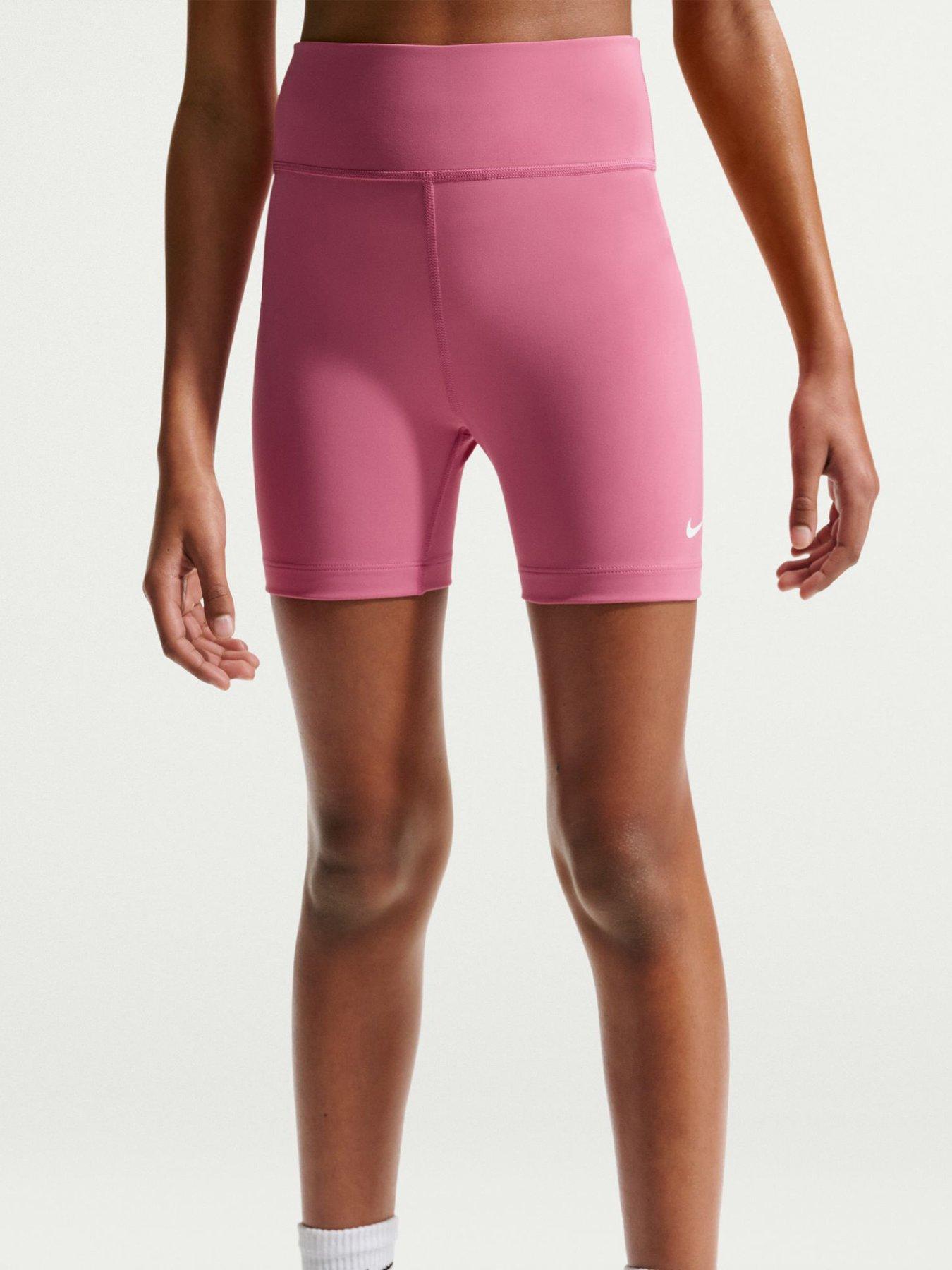Image 4 of 5 of Nike Junior Girls Training Dri-FIT 5 Inch Biker Shorts - Pink