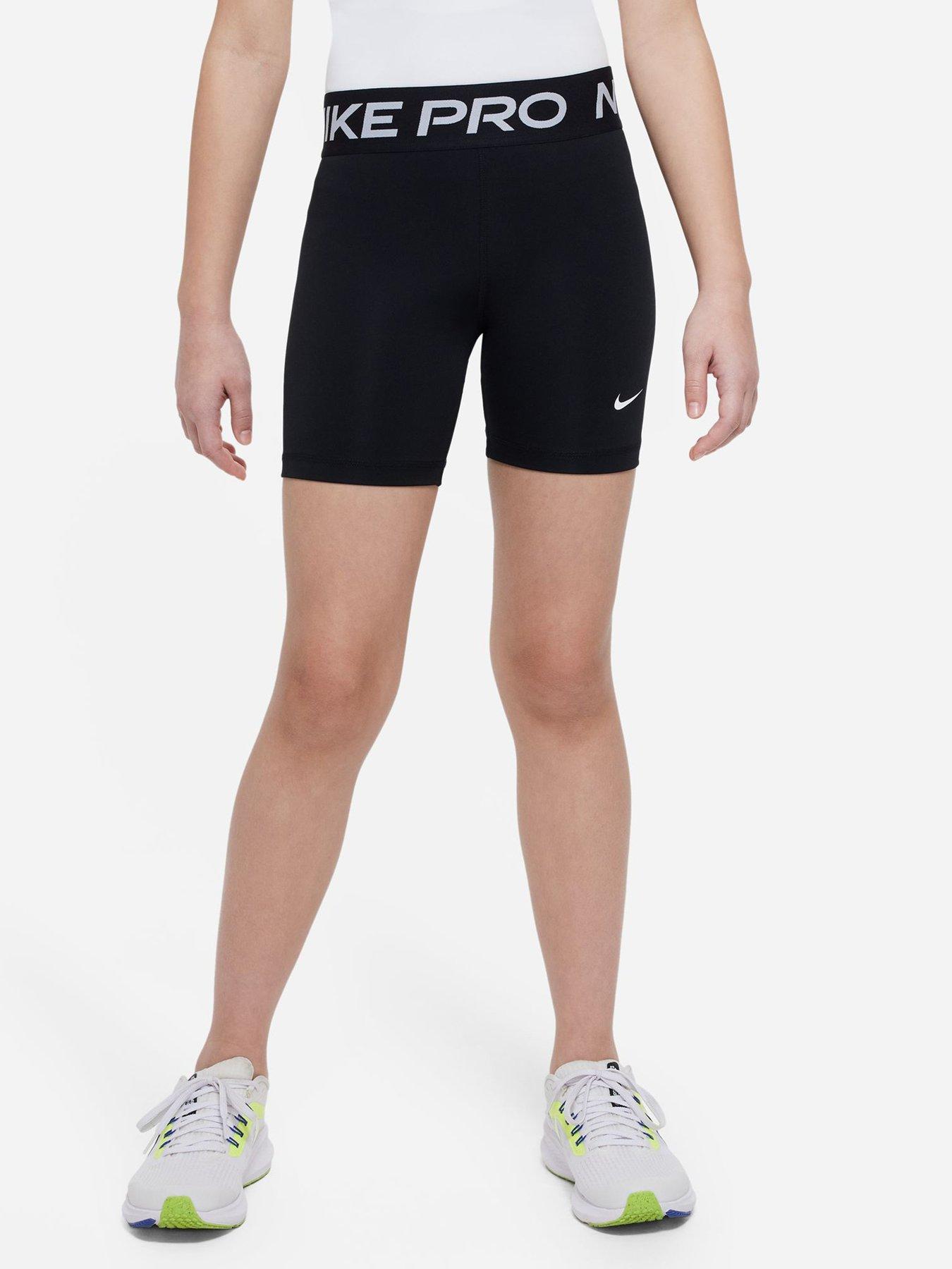 Image 1 of 6 of Nike Junior Girls Training Dri-FIT 5 Inch Shorts - Black