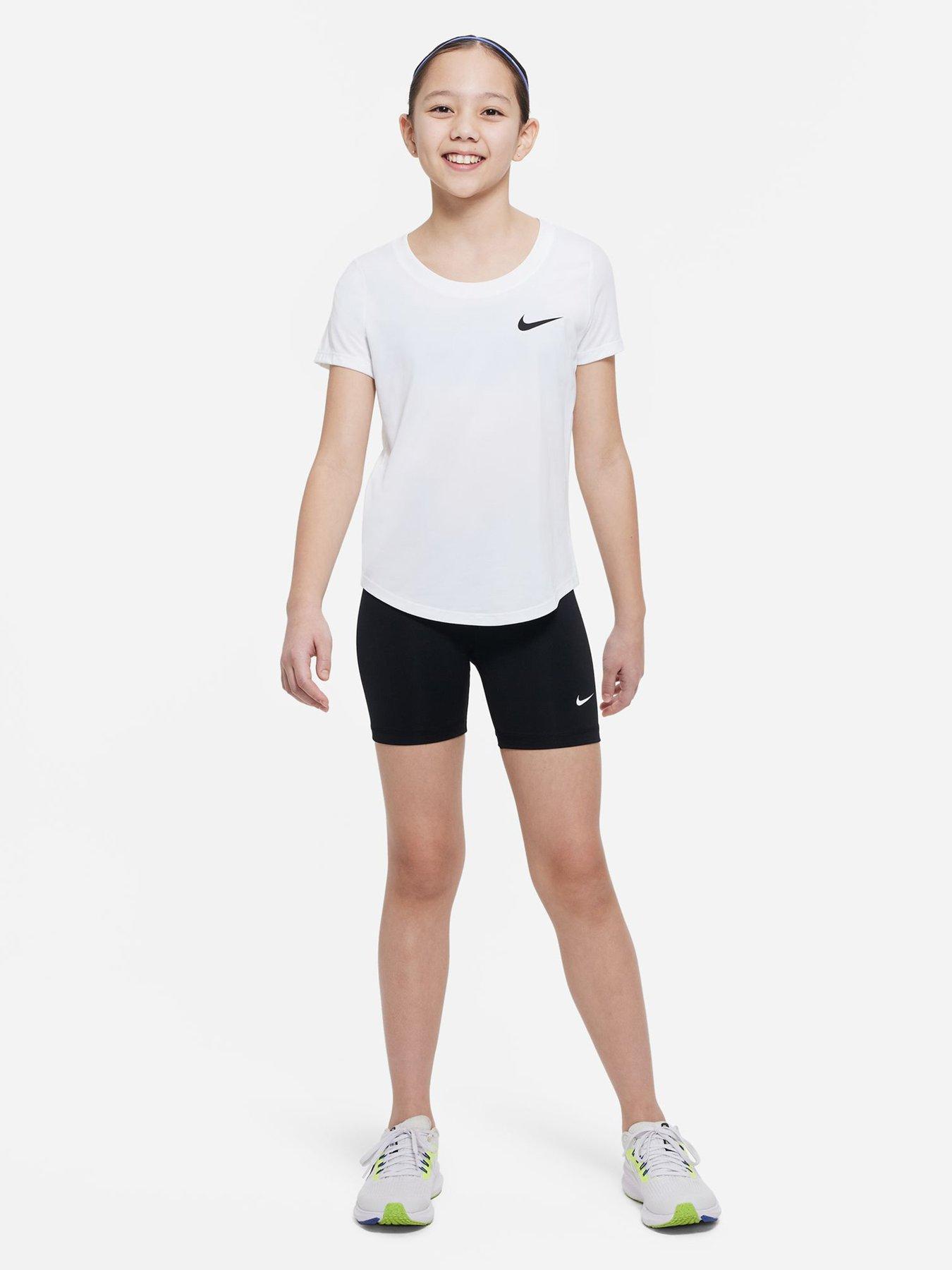 Image 3 of 6 of Nike Junior Girls Training Dri-FIT 5 Inch Shorts - Black