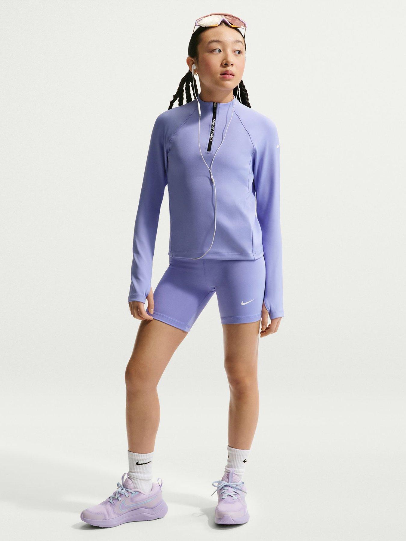 Image 1 of 5 of Nike Junior Girls Training Dri-FIT 5 Inch Shorts - Purple