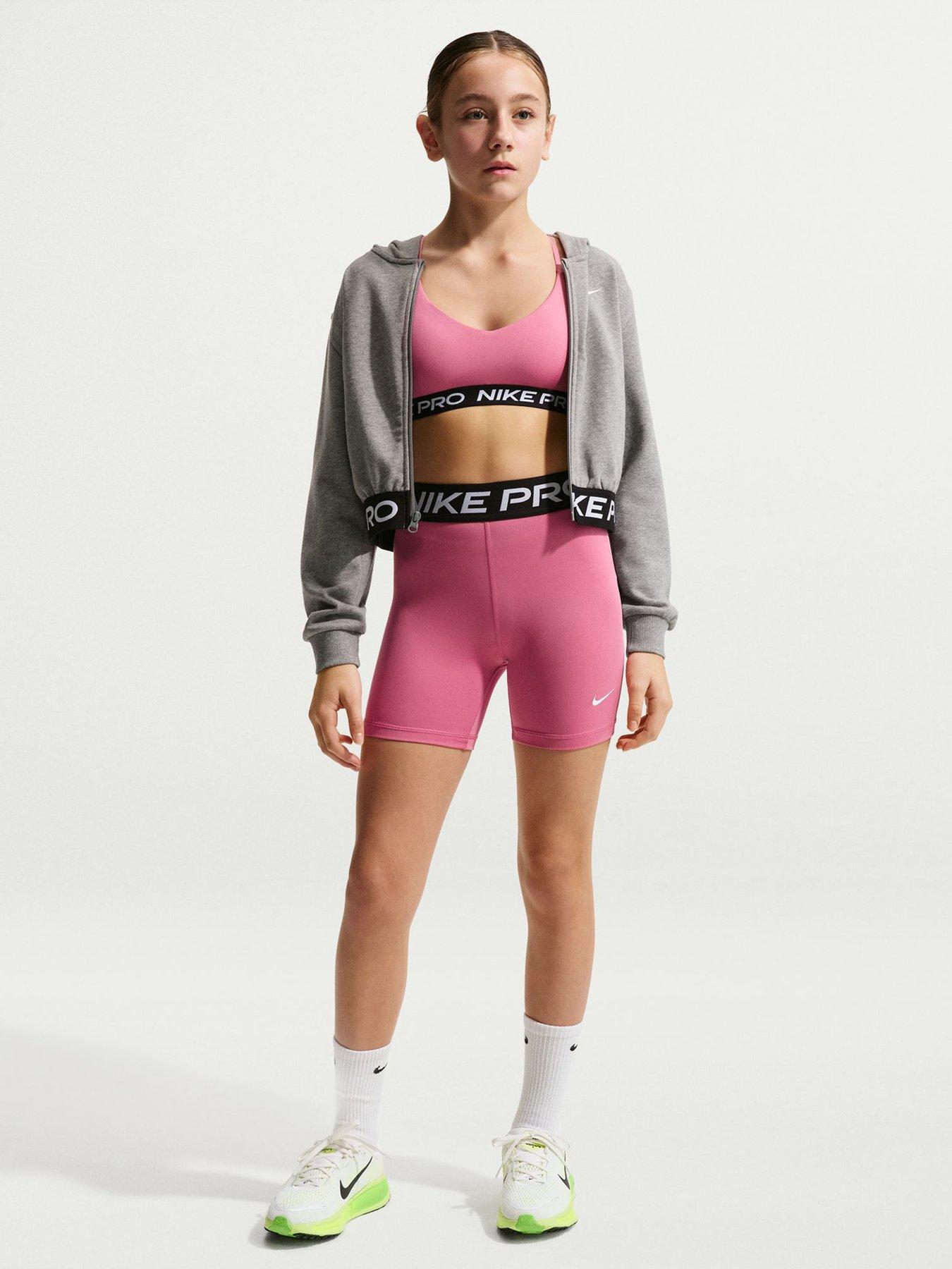 Image 3 of 5 of Nike Junior Girls Training Dri-FIT 5 Inch Shorts - Pink