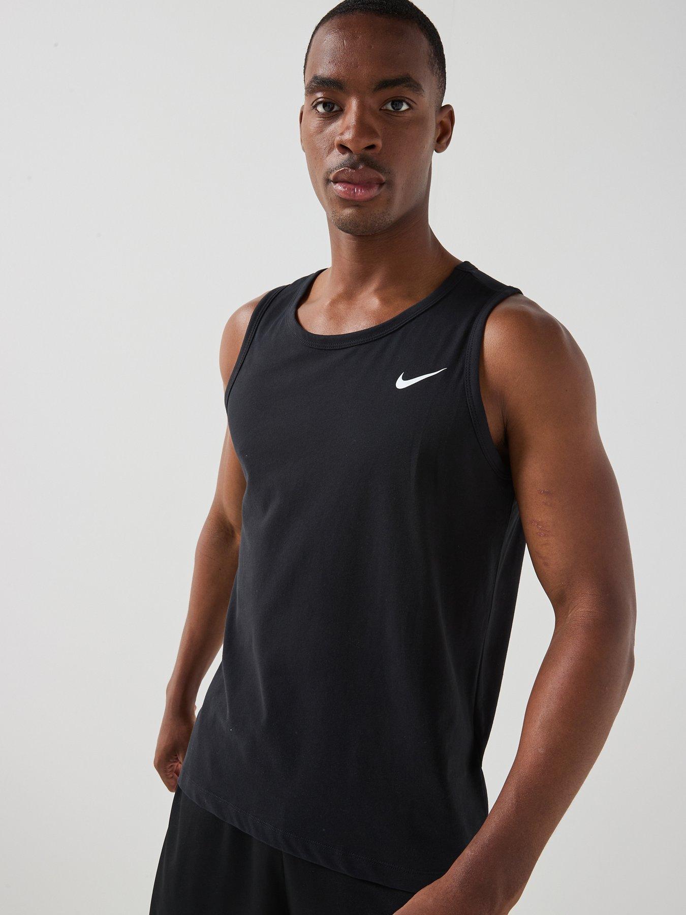 Nike Mens Training Tank, Black/White, Size S, Men