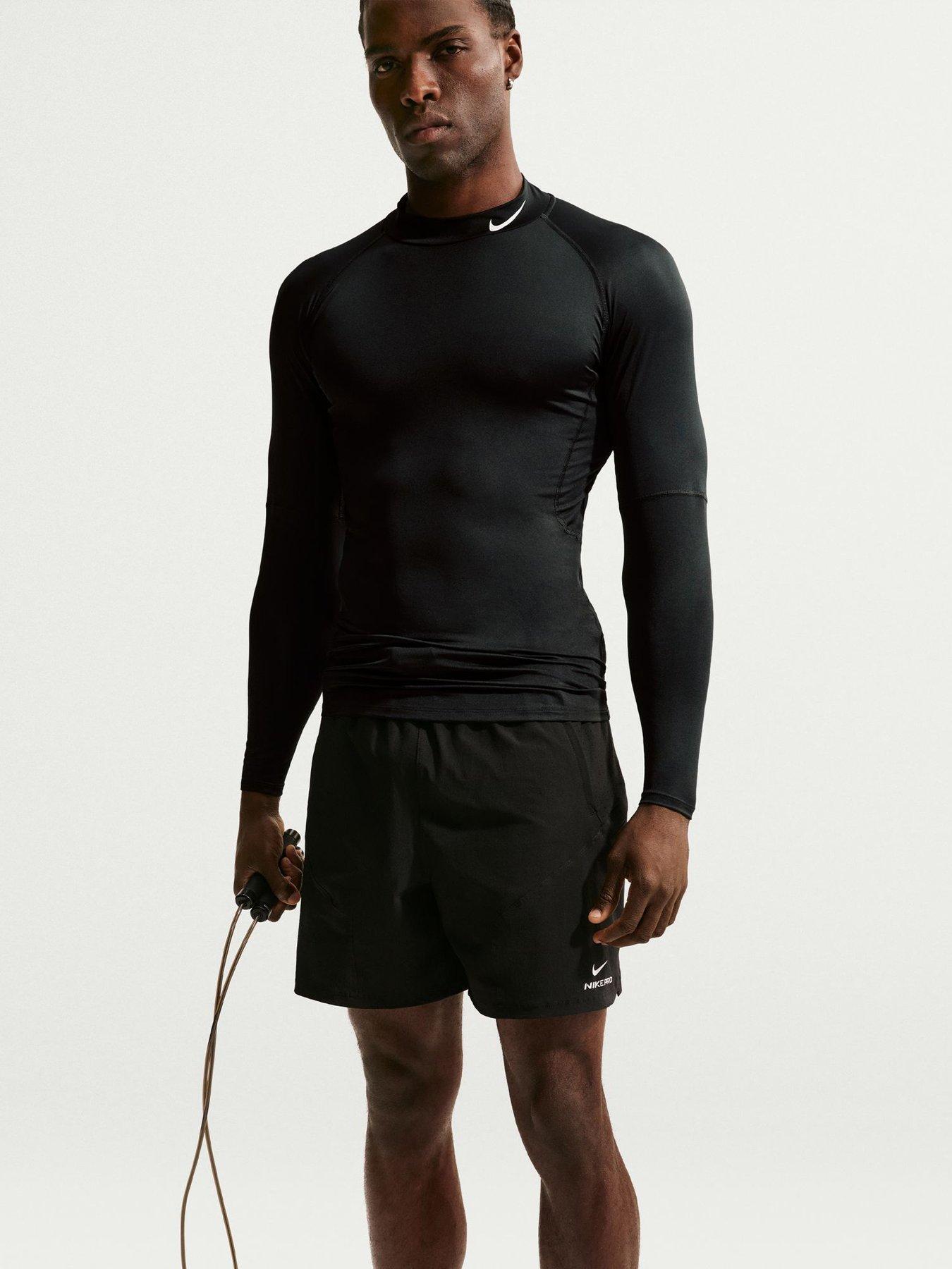 Nike Mens Training Dri-FIT Fitness Mock Neck Long Sleeve Top - Black
