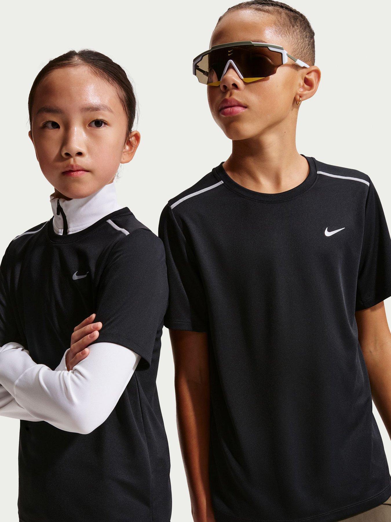 Image 1 of 7 of Nike Boys Junior Dri-FIT Short Sleeve Top - Black