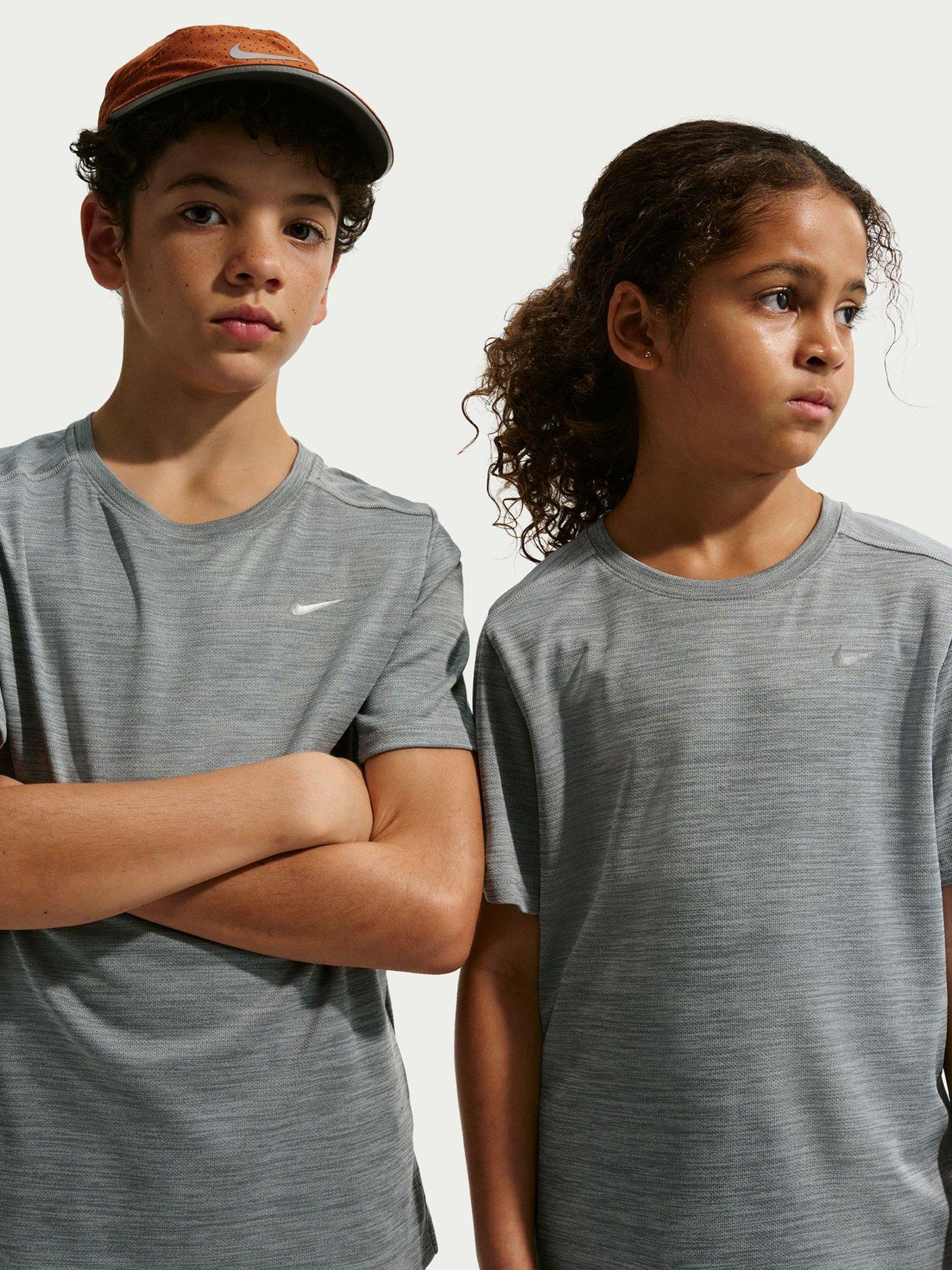 Nike Junior Boys Dri-Fit Short Sleeve Top - Grey